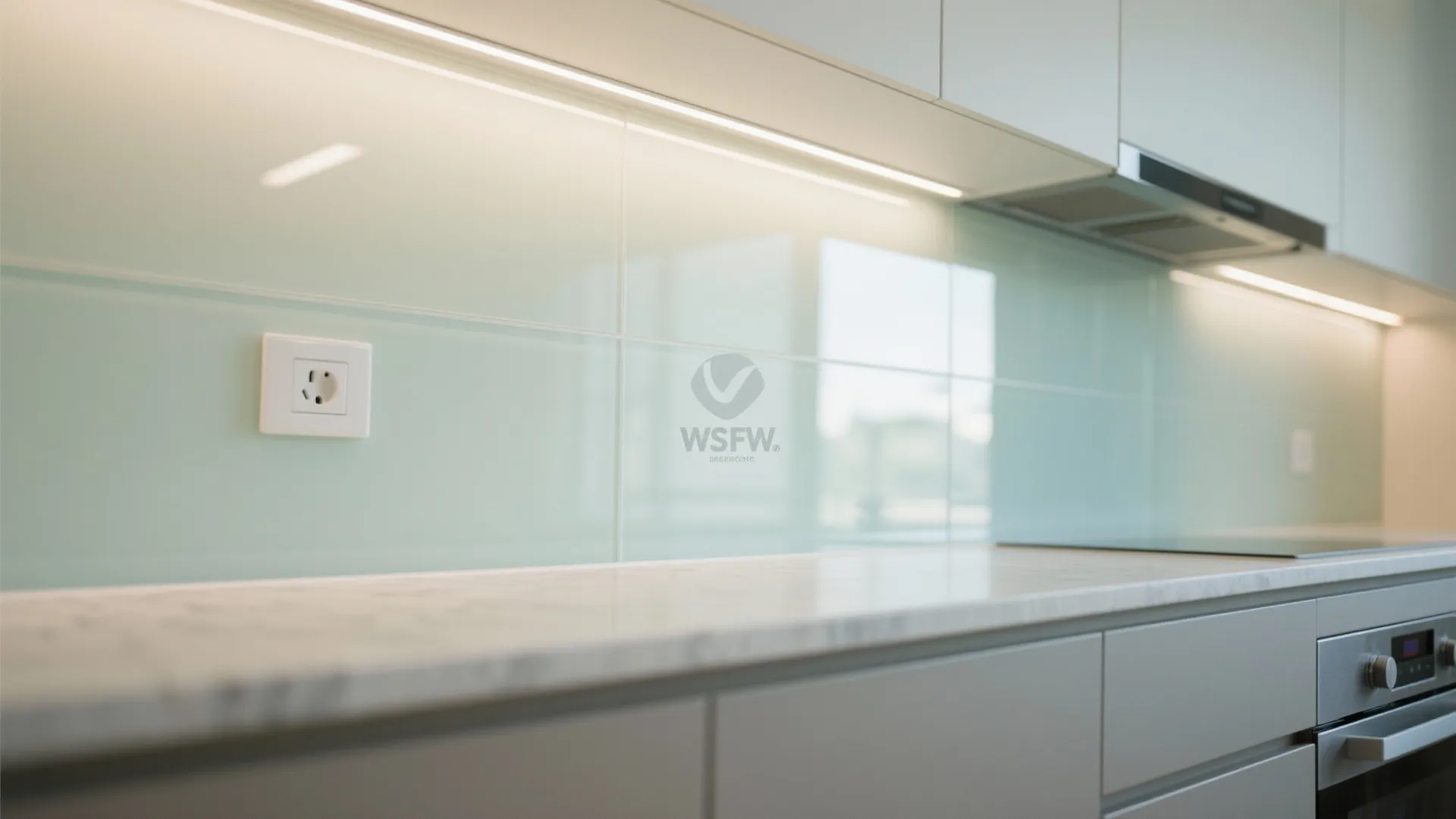 Glass backsplash for openness