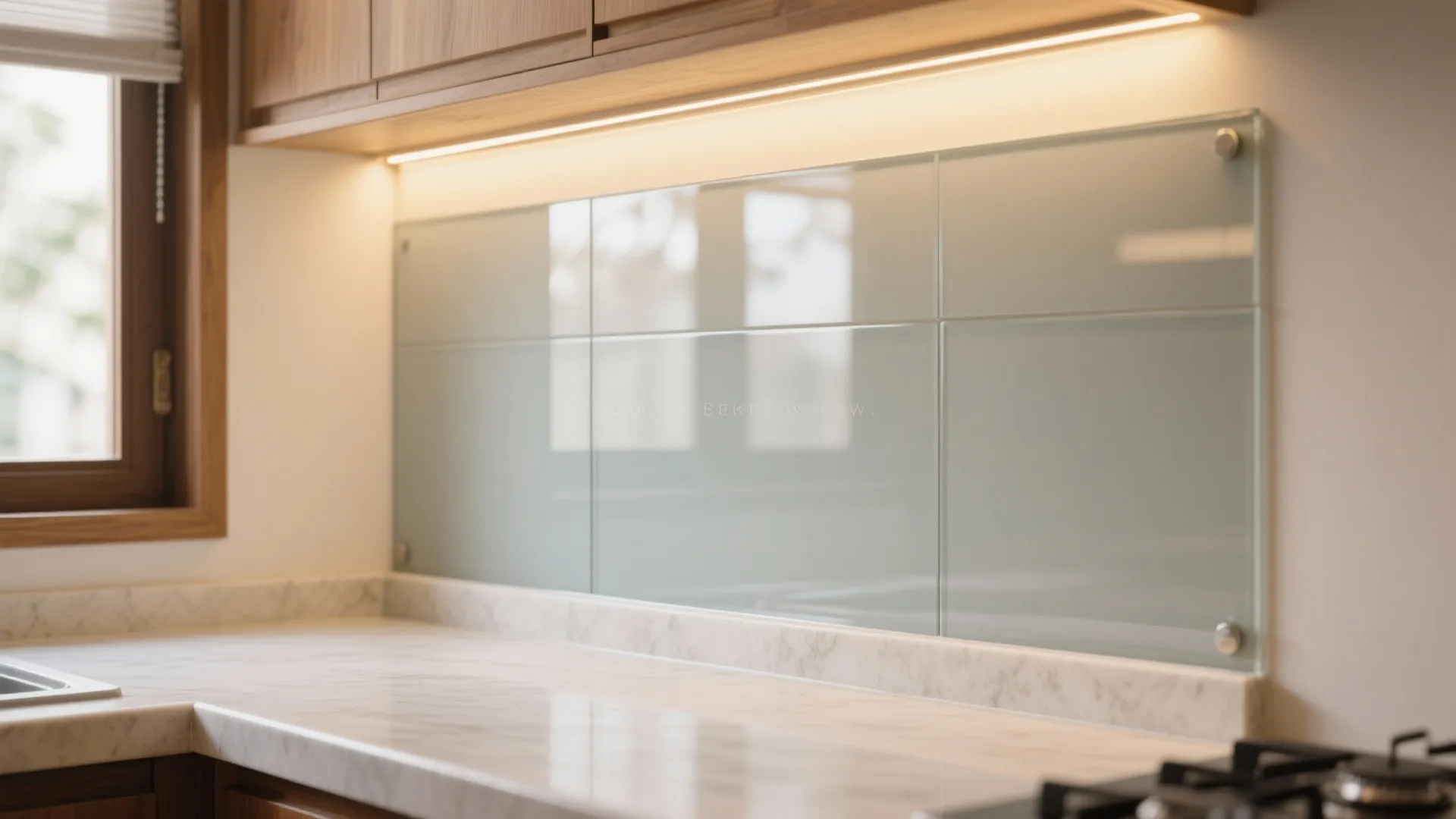 The airy magic of a glass backsplash