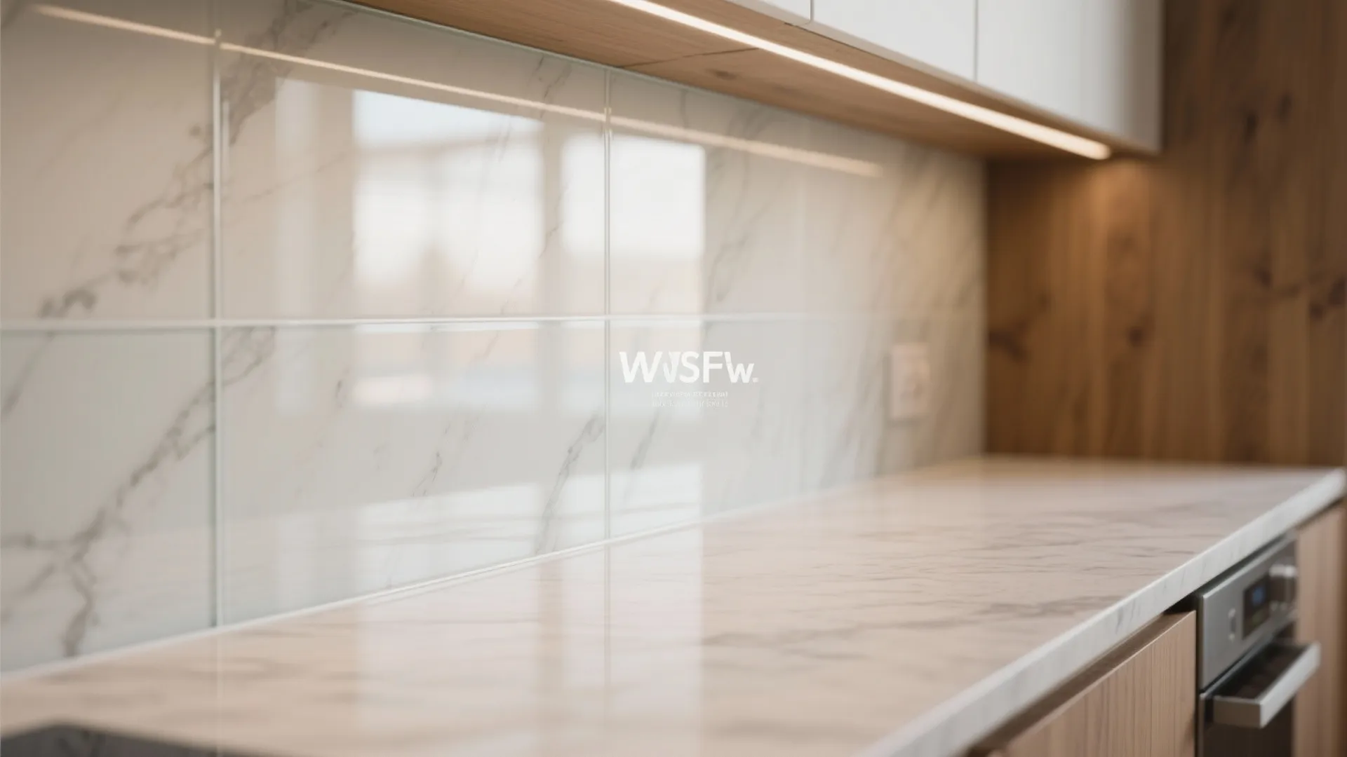 Glass backsplash for brighter, cleaner cooking