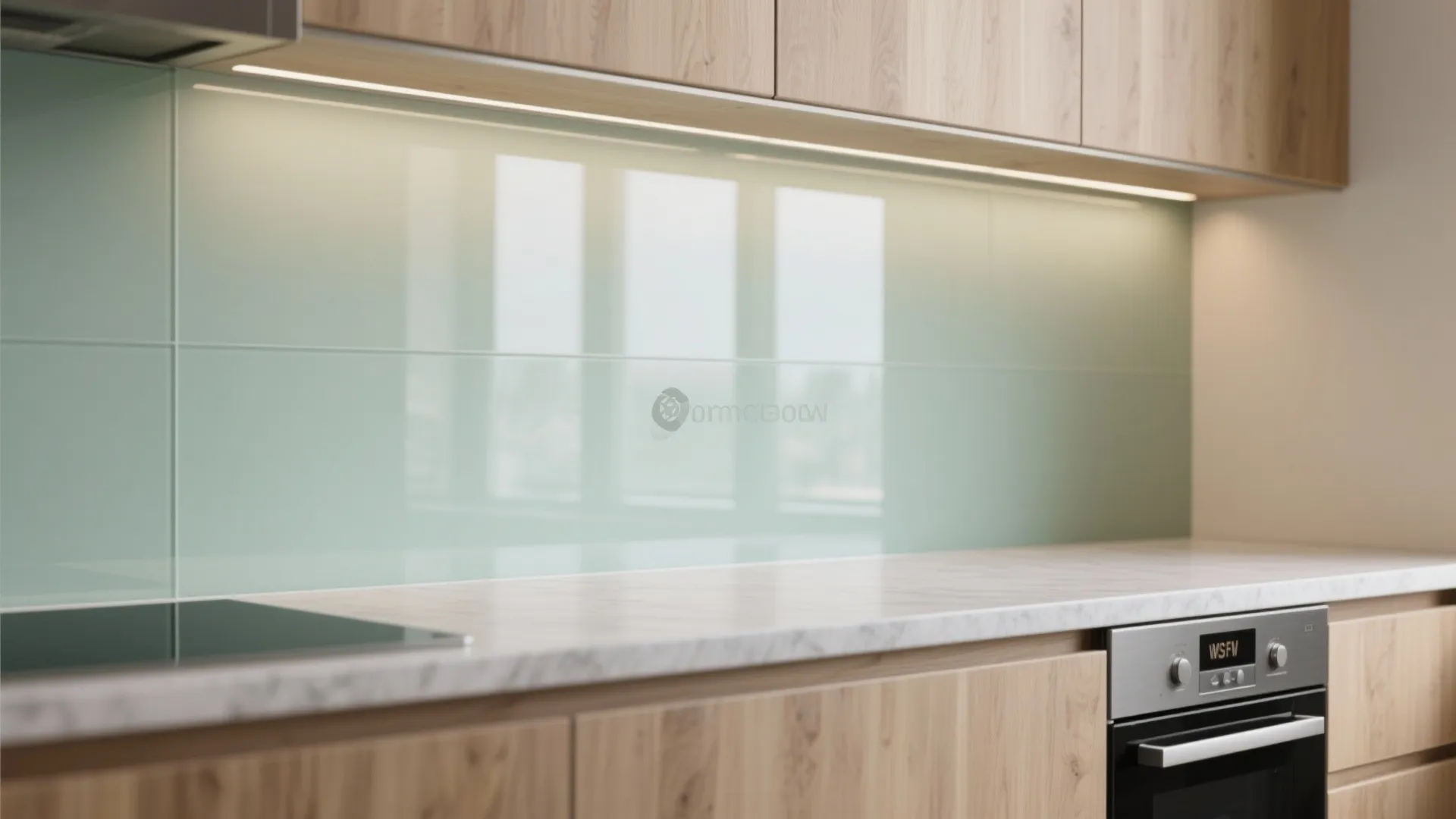 Glass backsplash for a brighter, cleaner cook zone