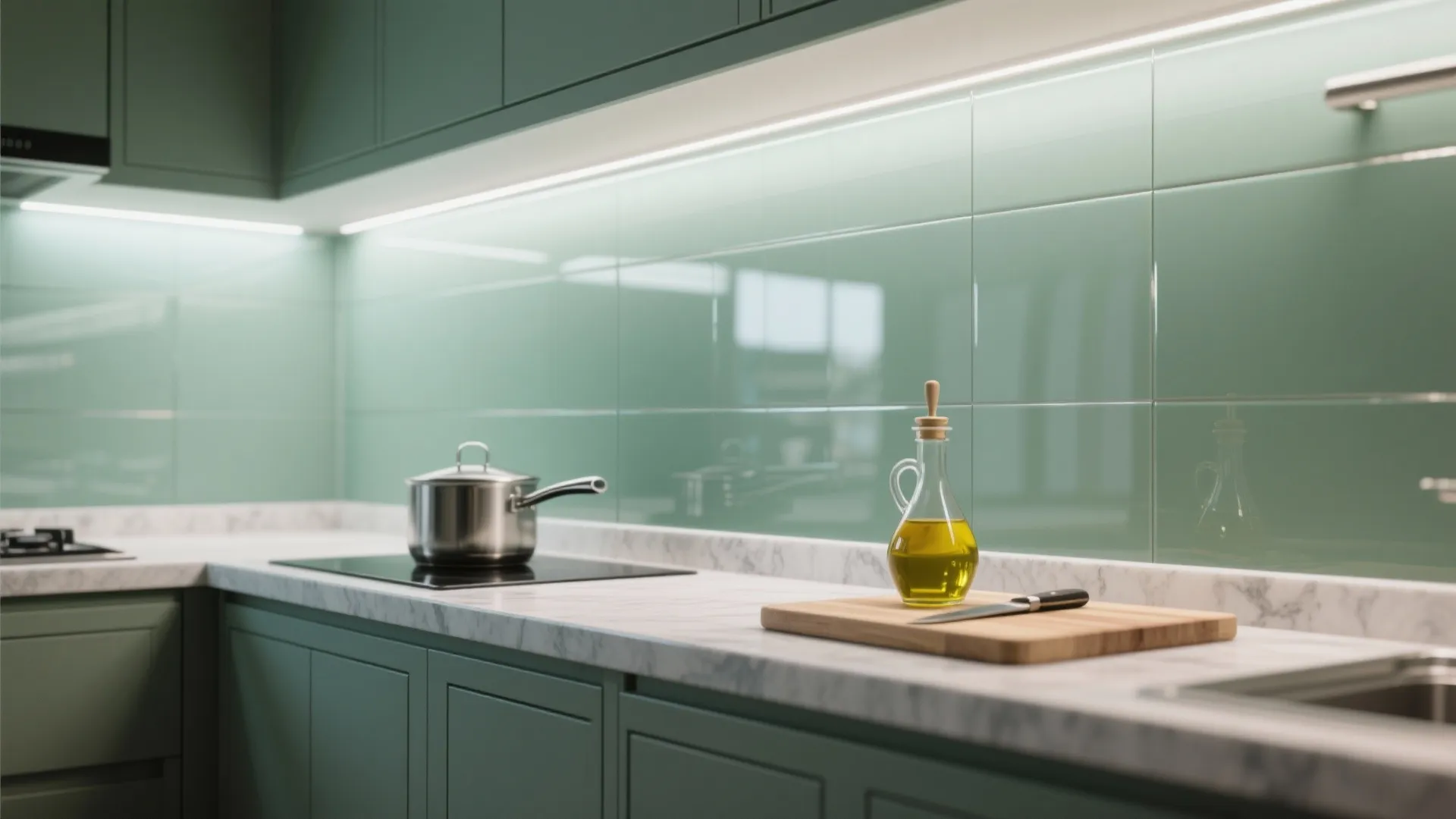 Glass Backsplash Brightness Without Major Renovation