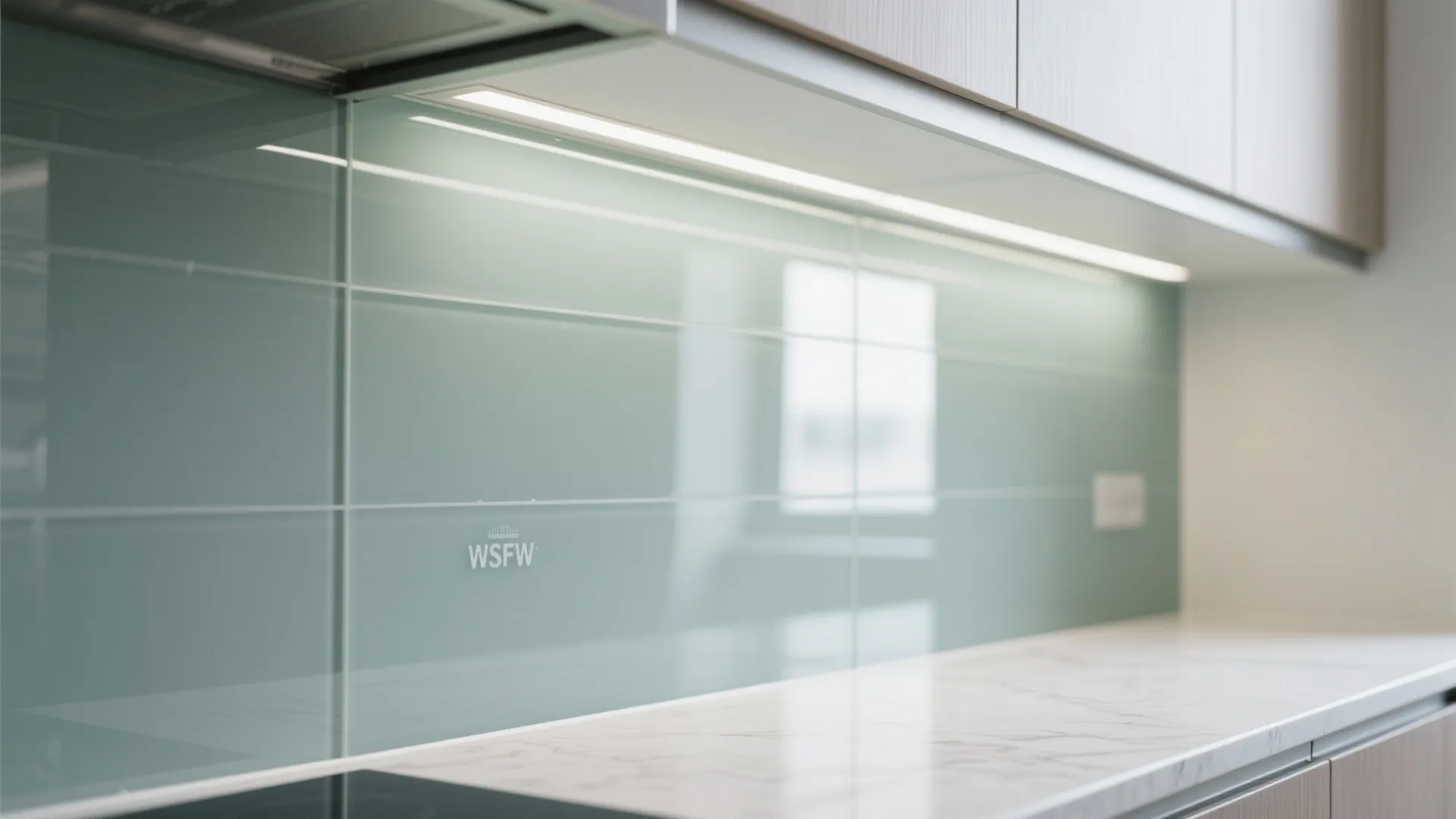 The glass backsplash effect for a brighter kitchen