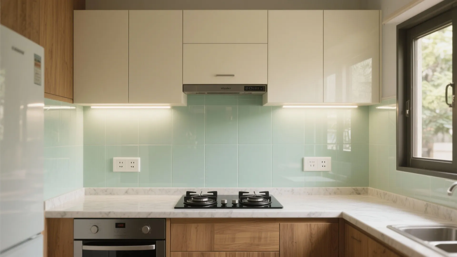 A glass backsplash for brighter, breezier cooking