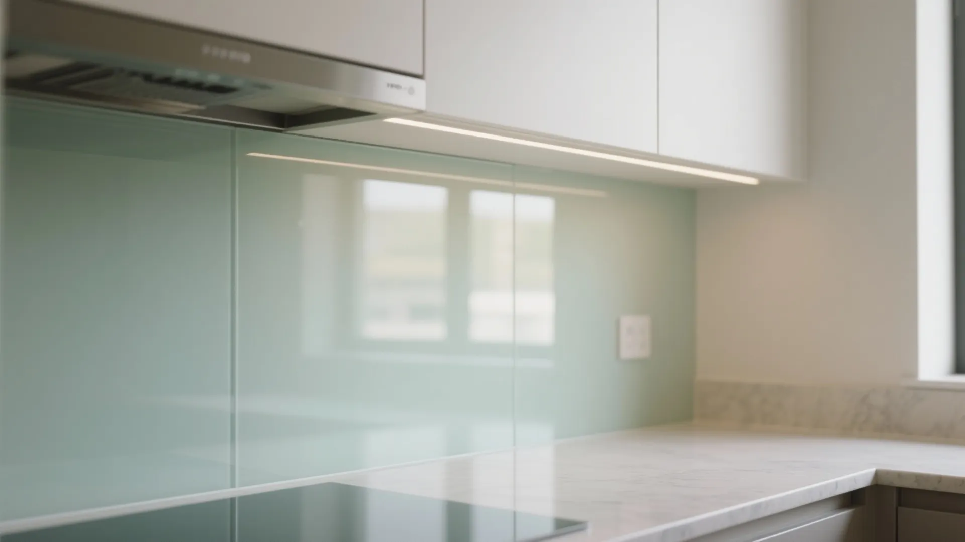 Glass Backsplash for Light and Visual Depth