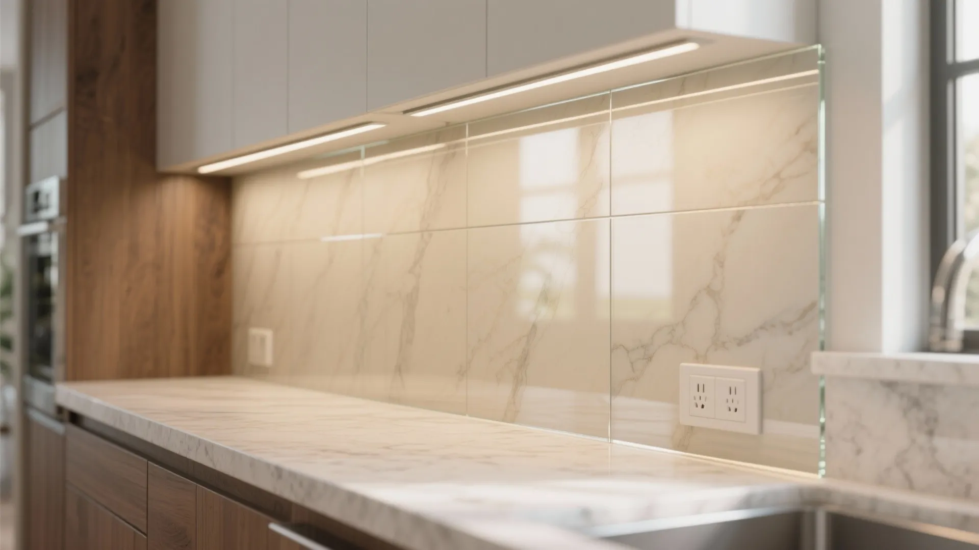 Glass Backsplash for Light and Openness