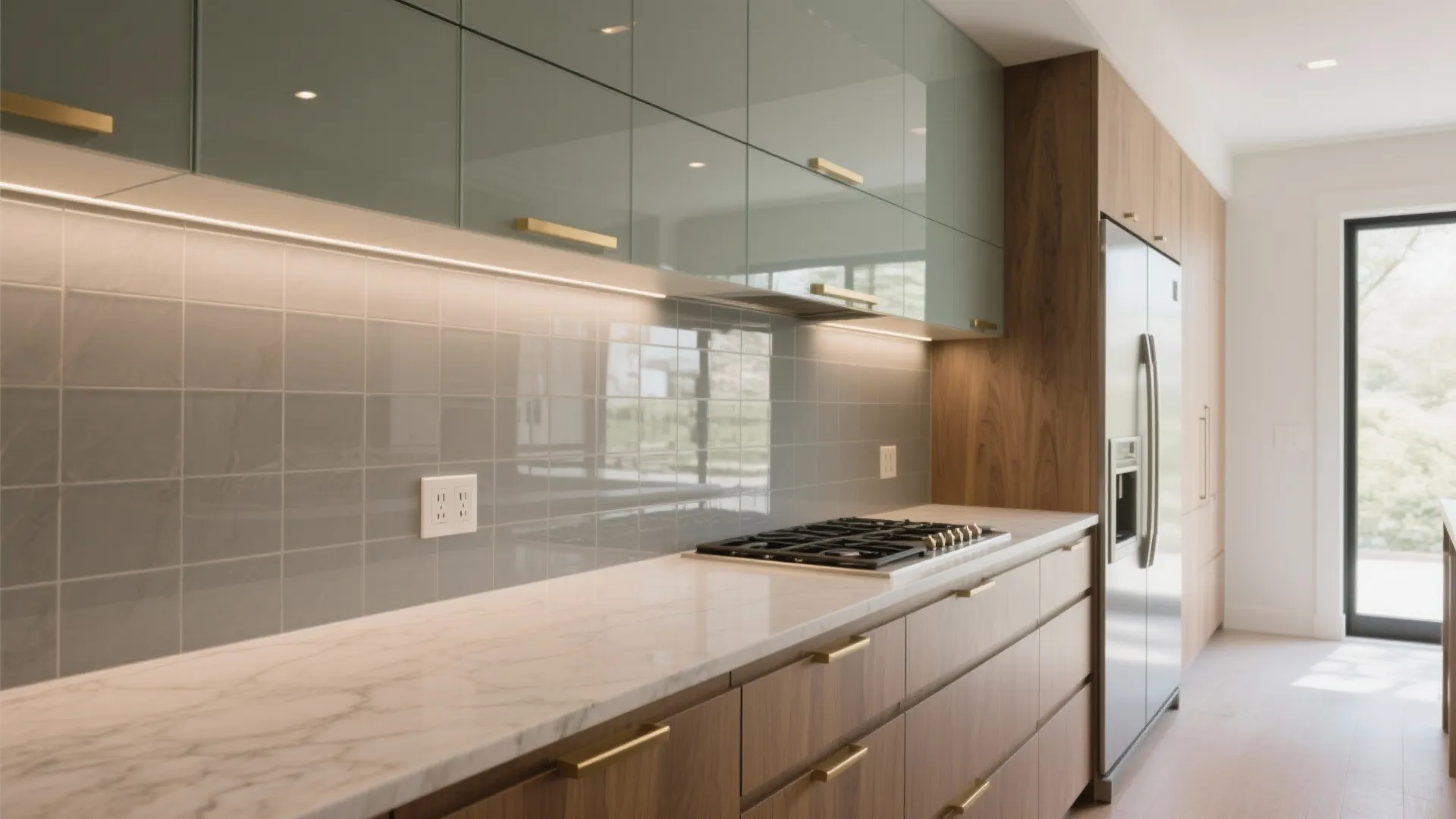 Glass backsplash for openness
