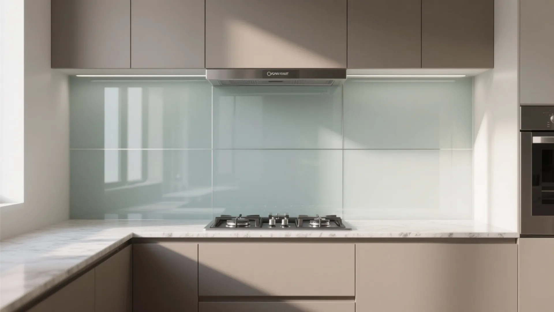 The clarity of a glass backsplash