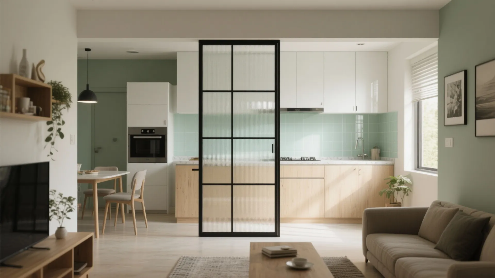 The Airiness of a Glass Backsplash and Smart Partitions