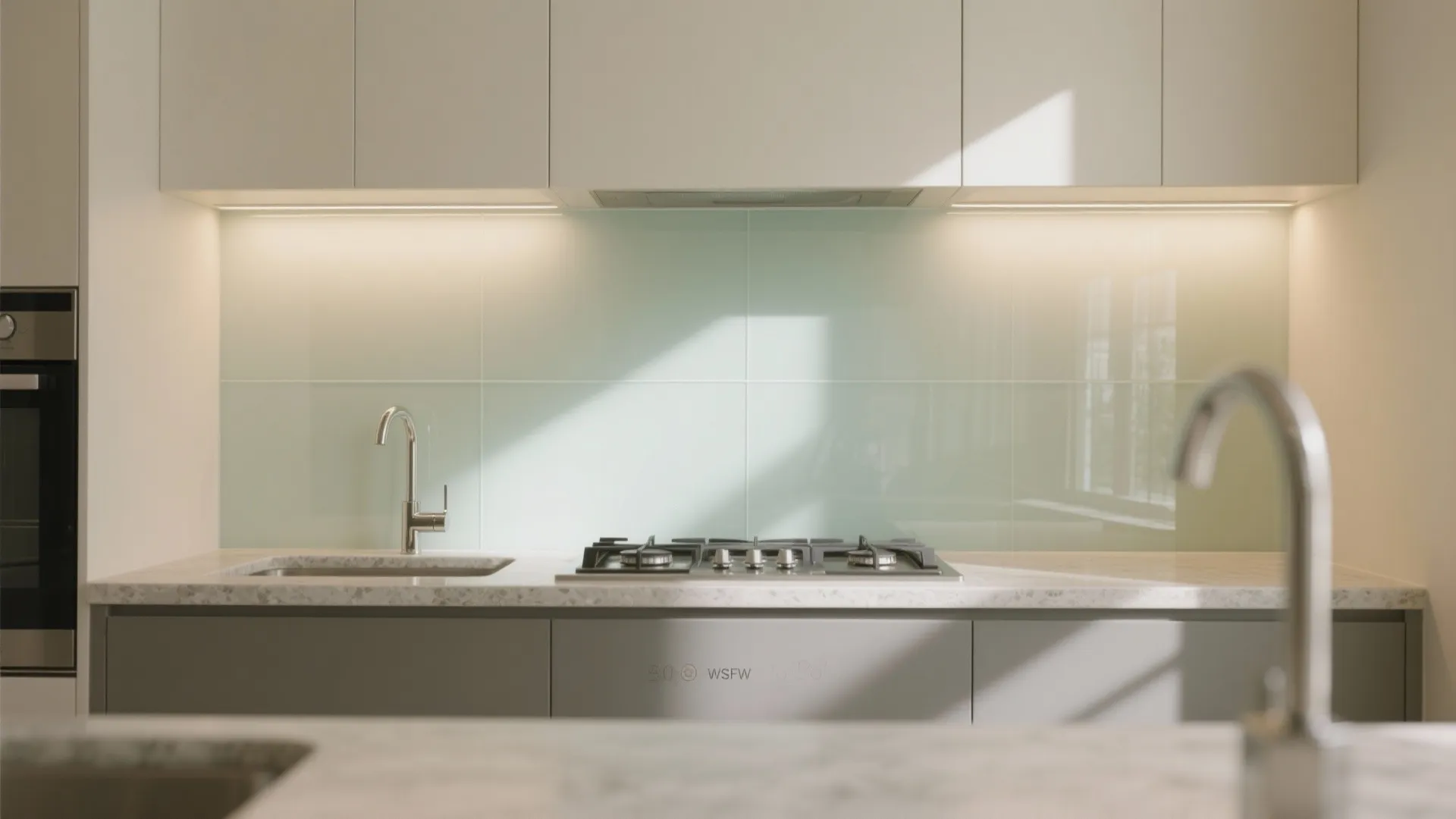 The airiness of a glass backsplash