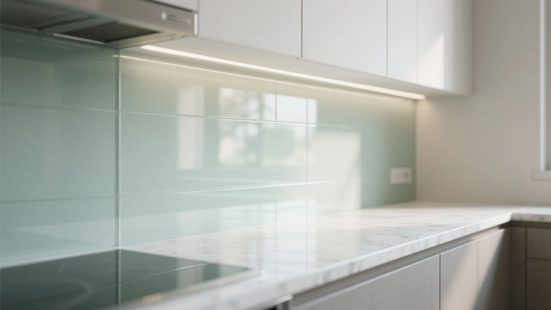 The clarity of a glass backsplash