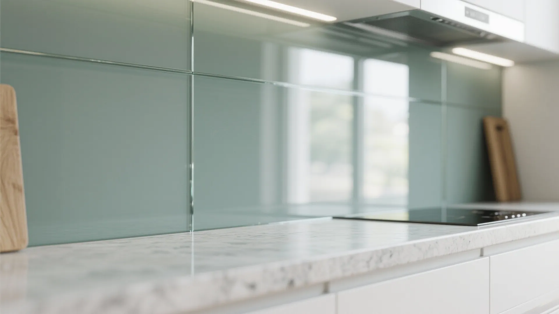 Glass Backsplash for Light and Airiness