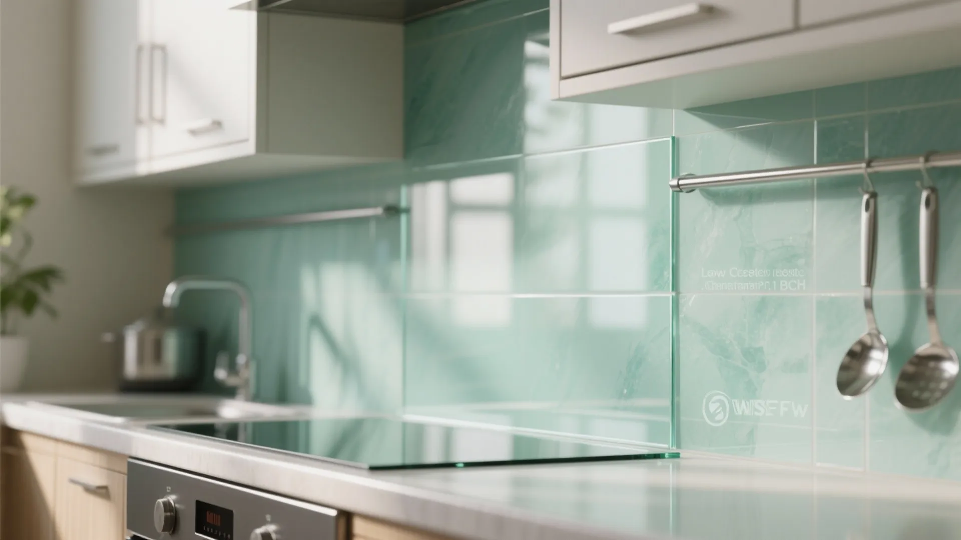 Glass backsplash and reflective calm