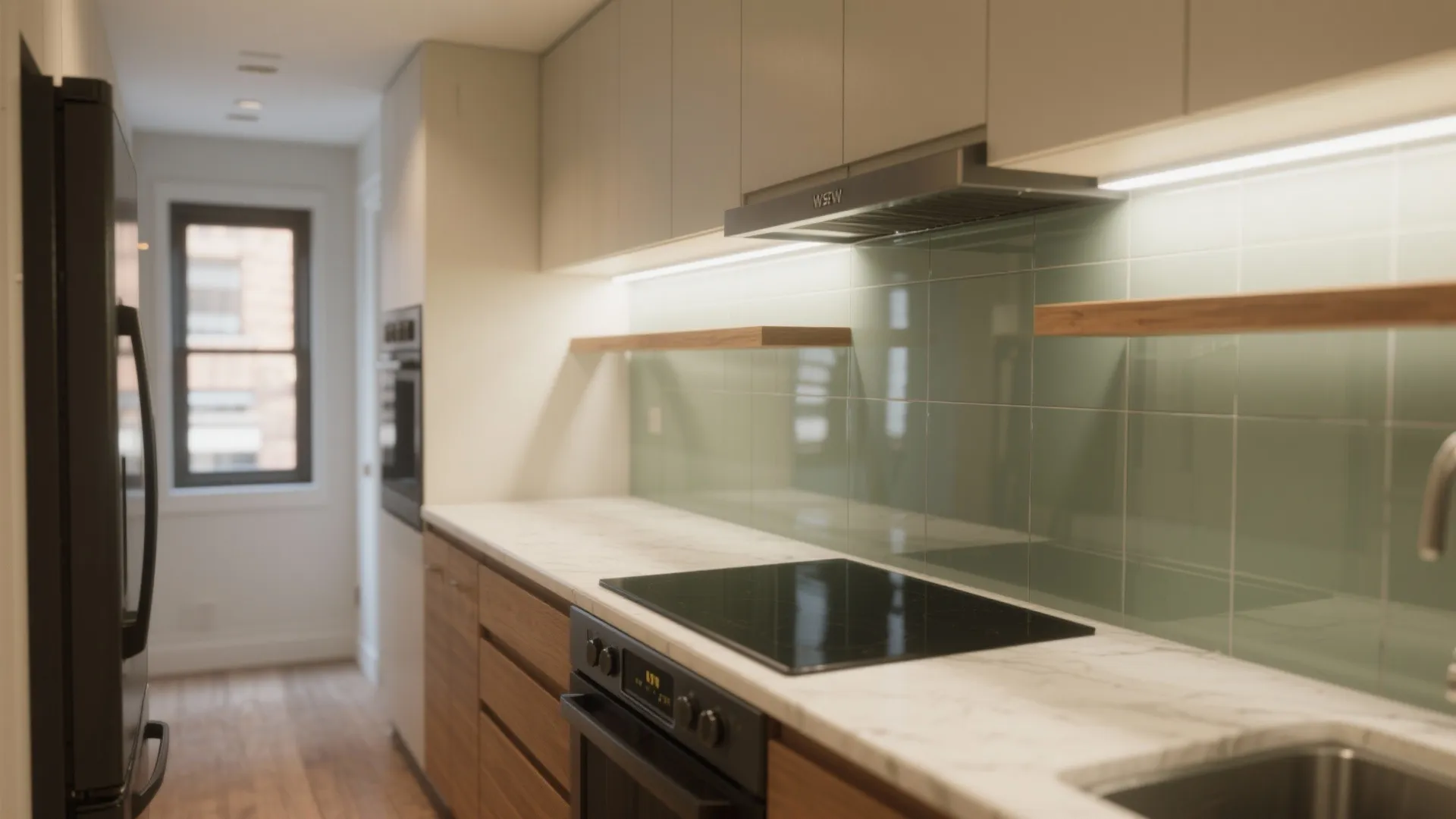 The Light-Bounce Effect: Glass Backsplash + Bright Finishes