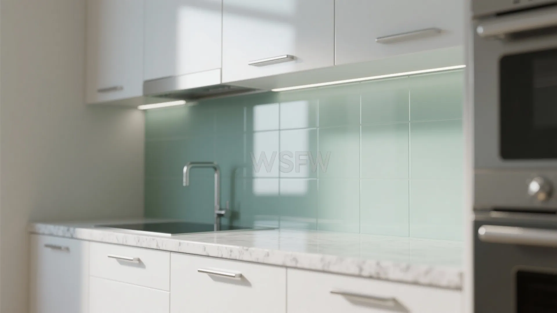 Glass Backsplash and Reflective Finishes