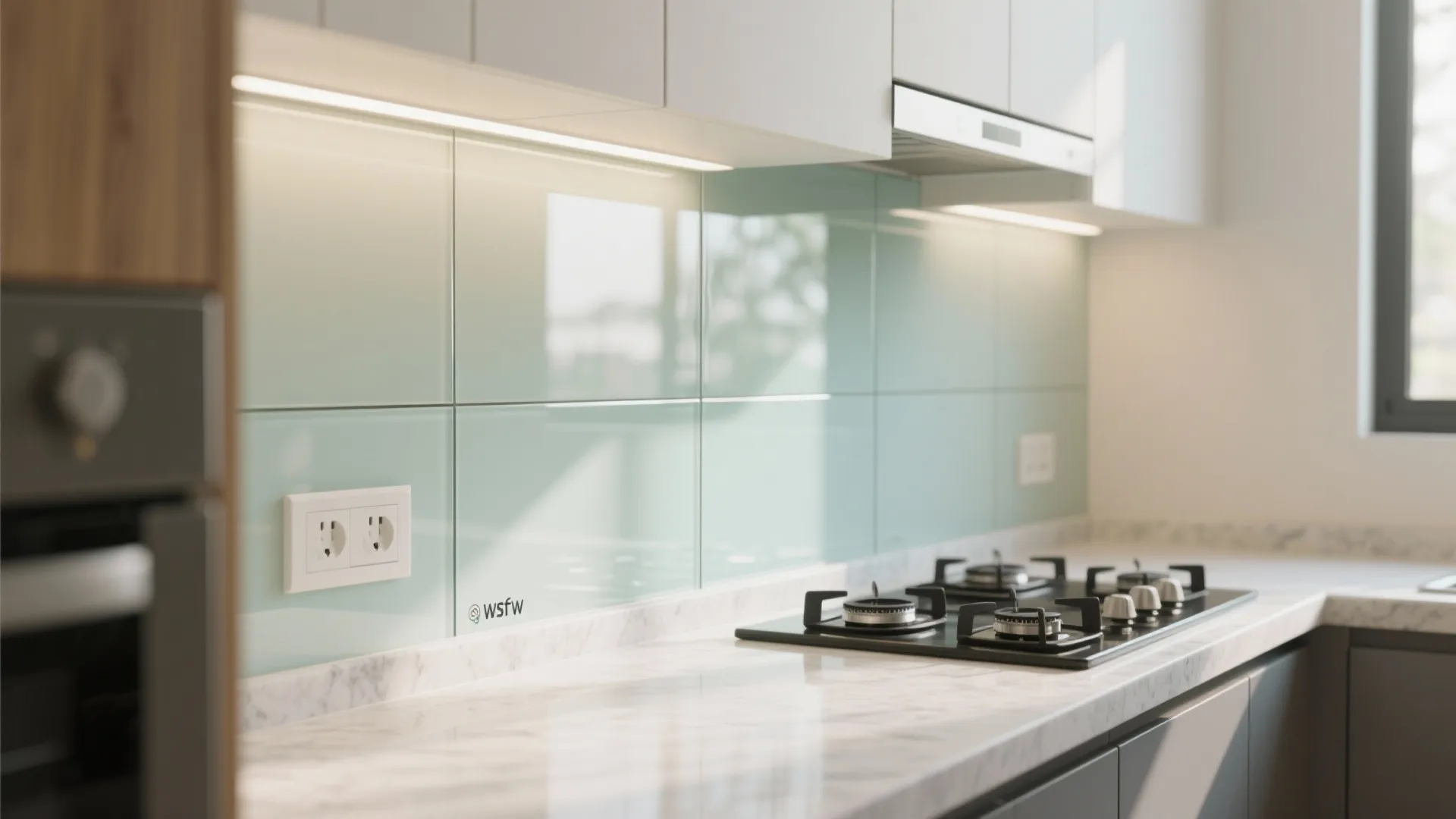 Glass Backsplash for an Airier, Brighter Feel