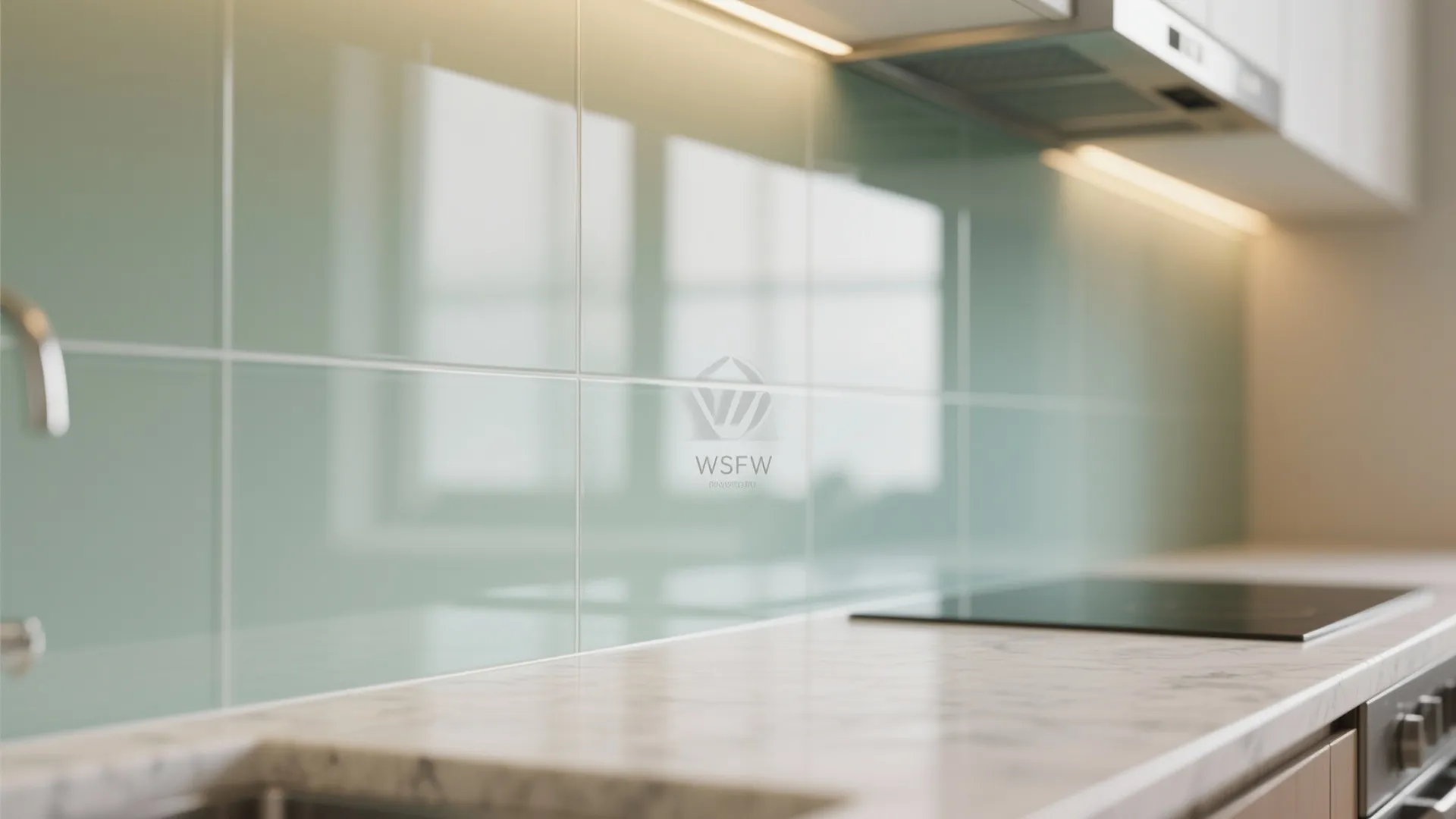 The airy feel of a glass backsplash