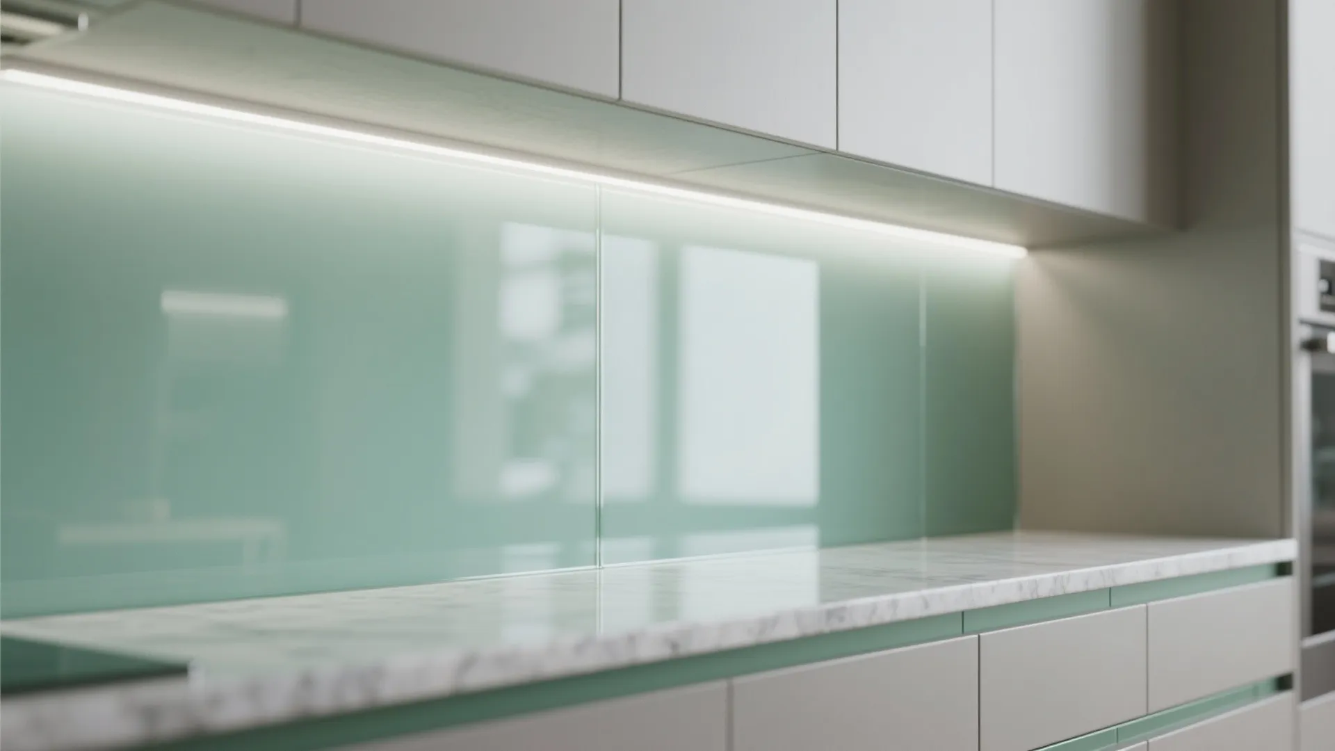 The airy feel of a glass backsplash