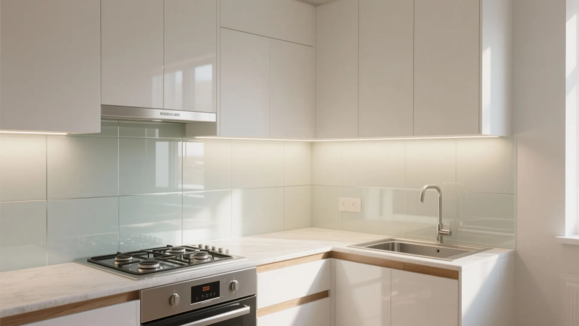Glass Backsplash & Reflective Finishes to Boost Light