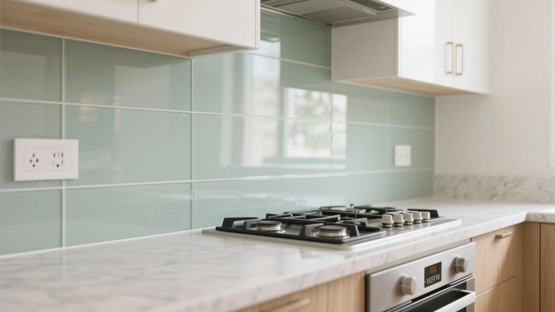The transparency of a glass backsplash