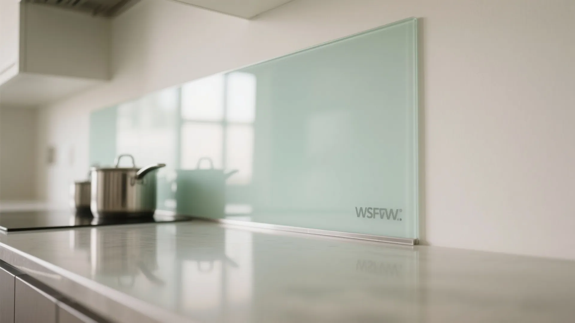 Glass backsplash for brighter, easy-clean cooking