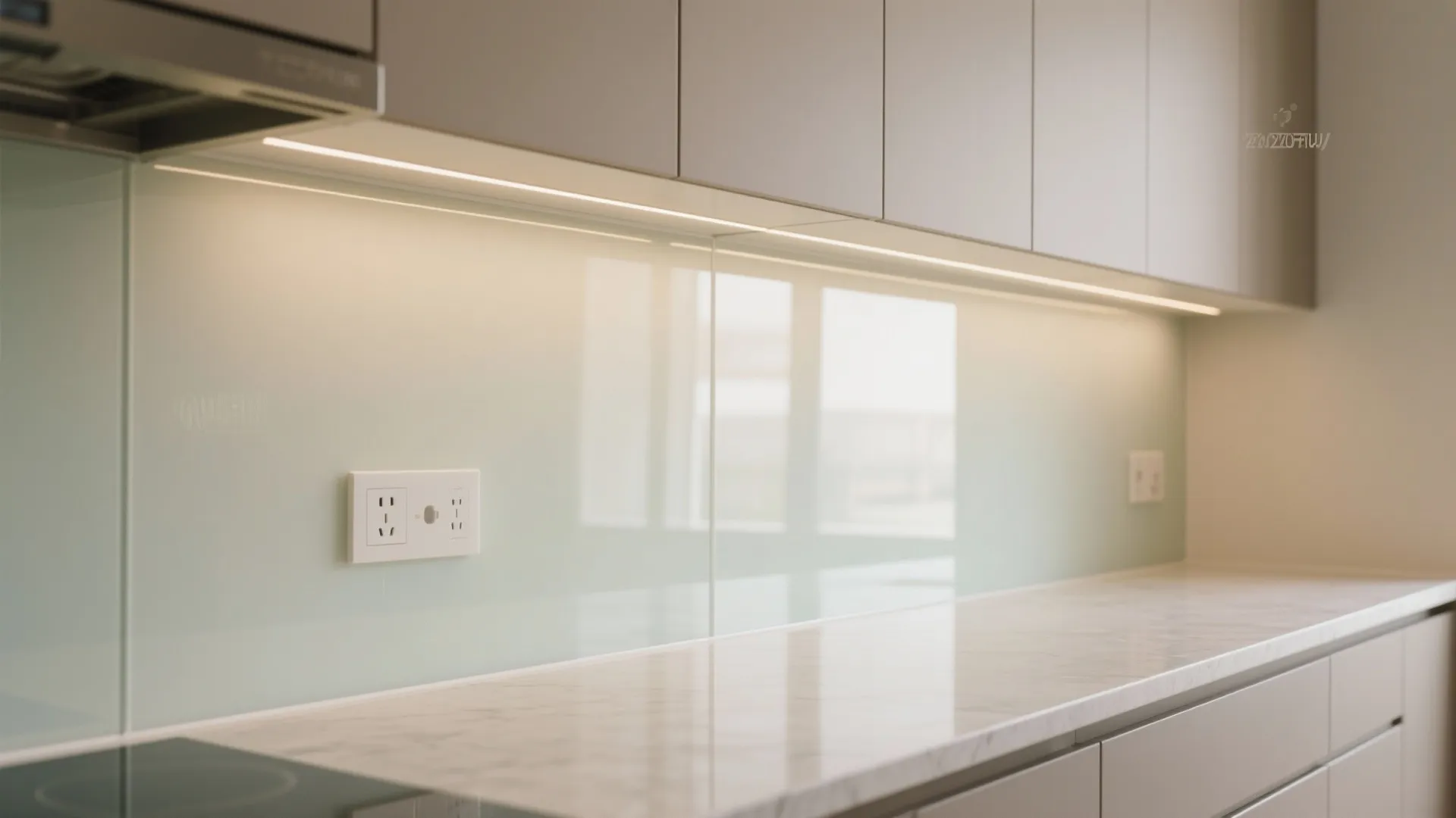 Glass Backsplash and Light-Pulling Finishes
