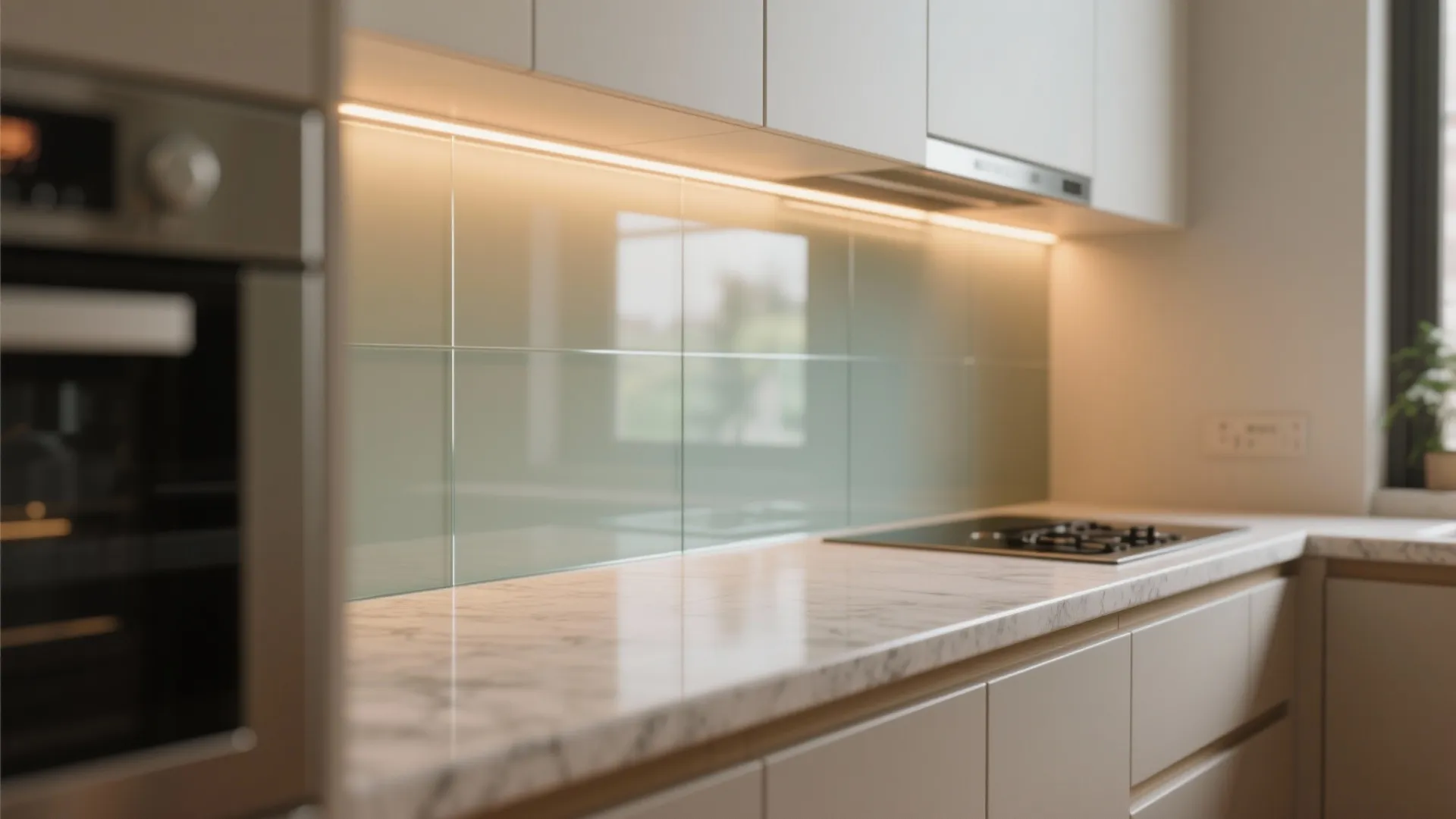 The airiness of a glass backsplash