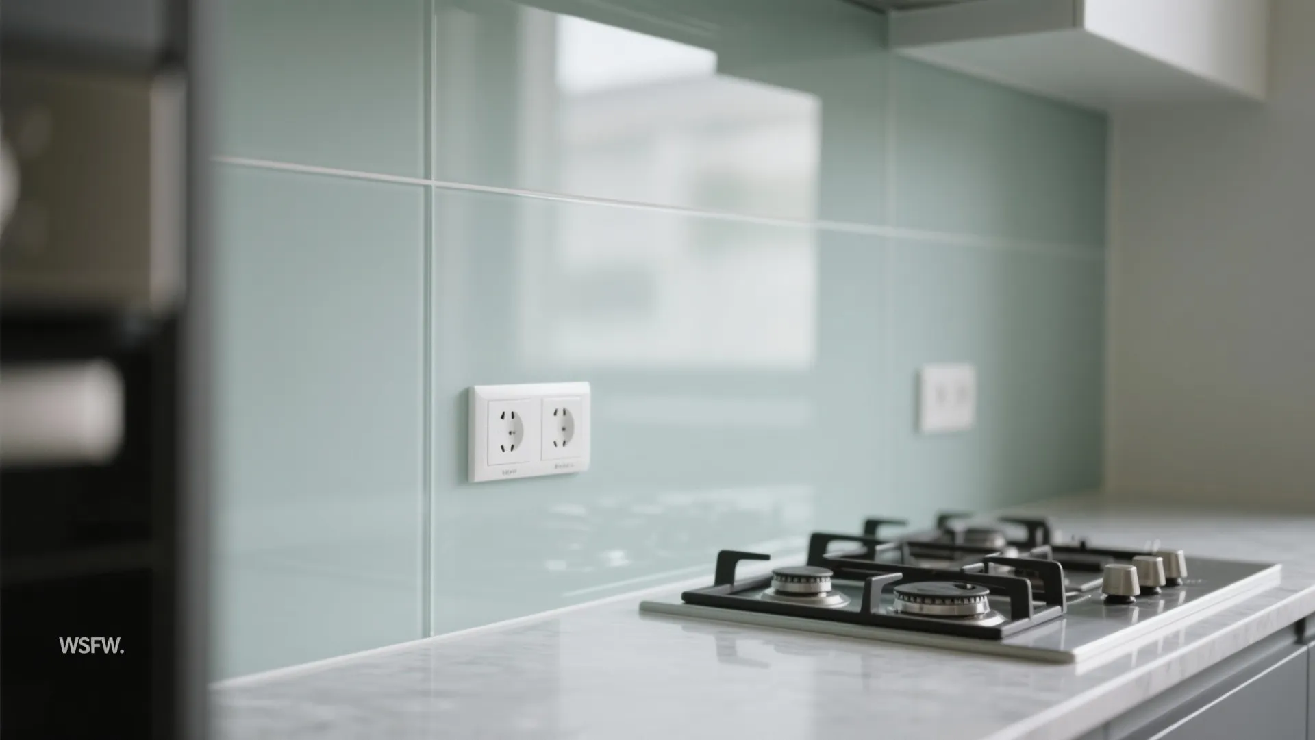 Glass backsplash for light and ease