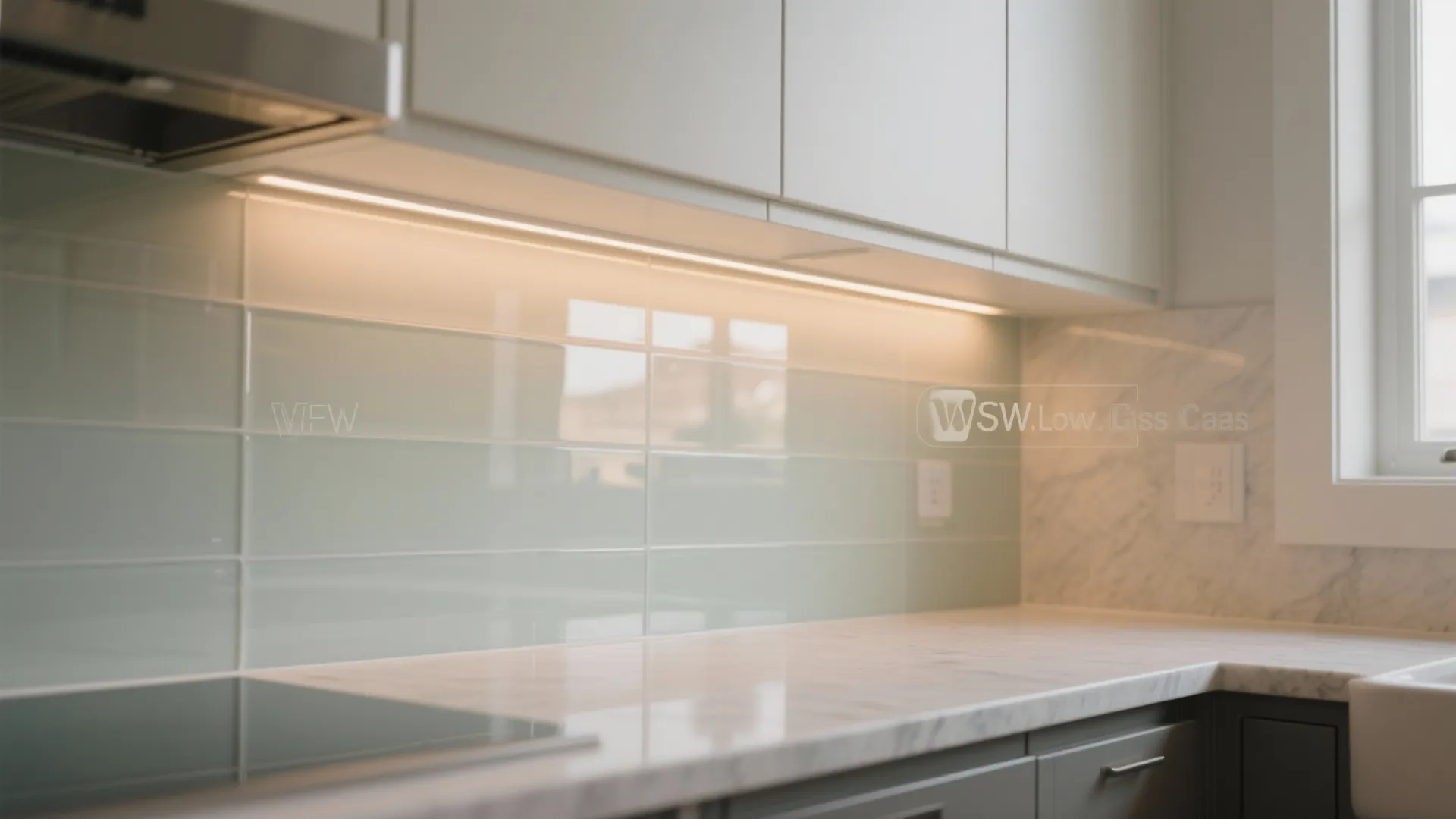 Glass Backsplash and Reflective Tricks for Light