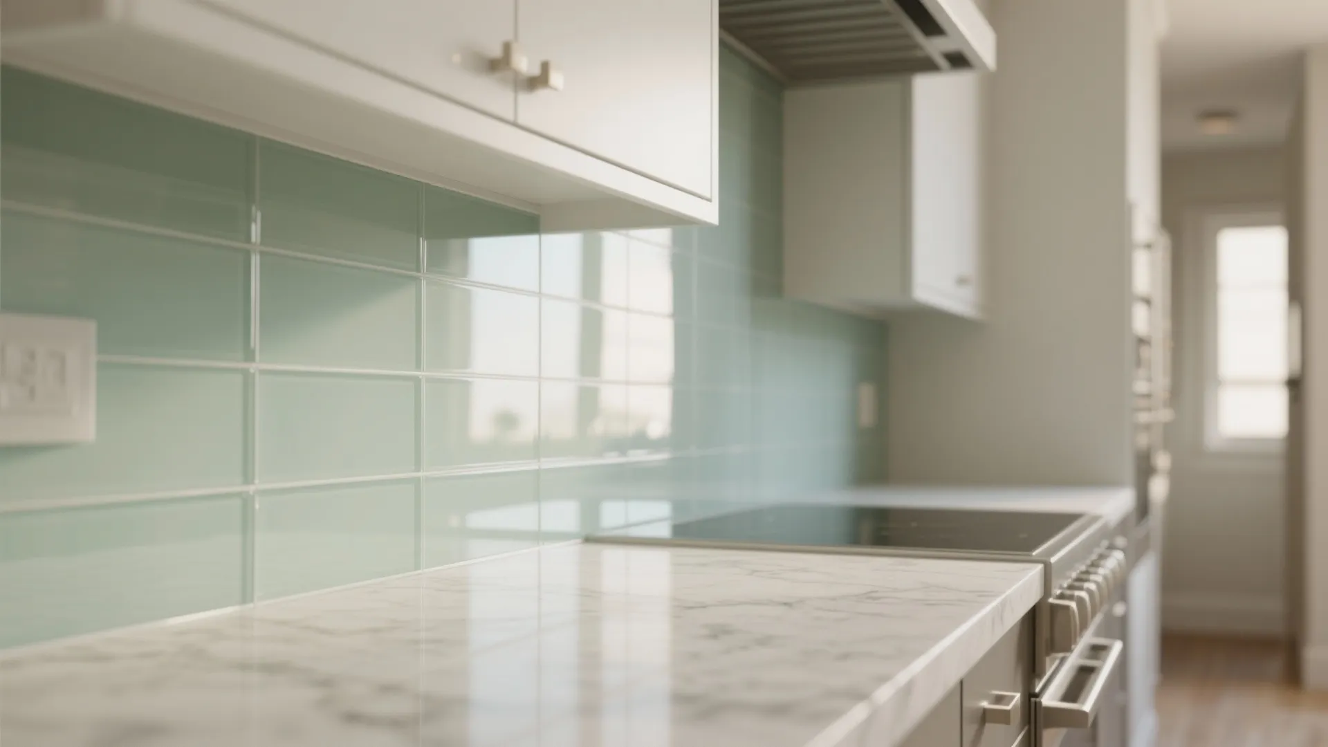 3) Glass Backsplash and Reflective Surfaces