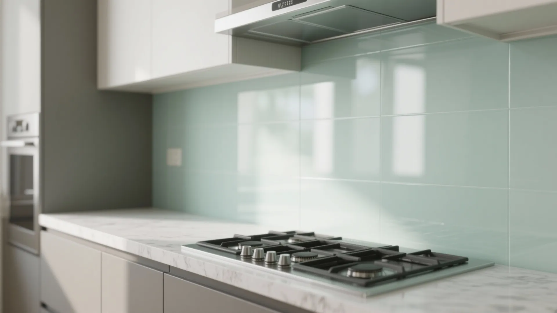 Glass backsplash and the sense of openness