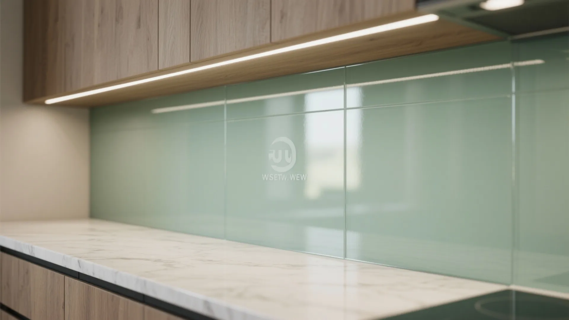 Glass Backsplash That Opens Up the Kitchen