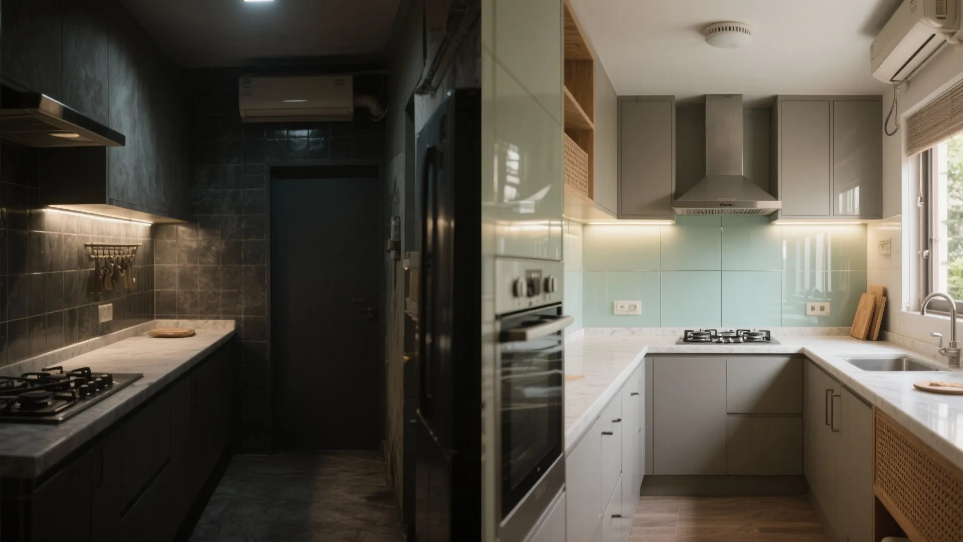 Kitchen brightness with glass, light, and moisture-smart finishes