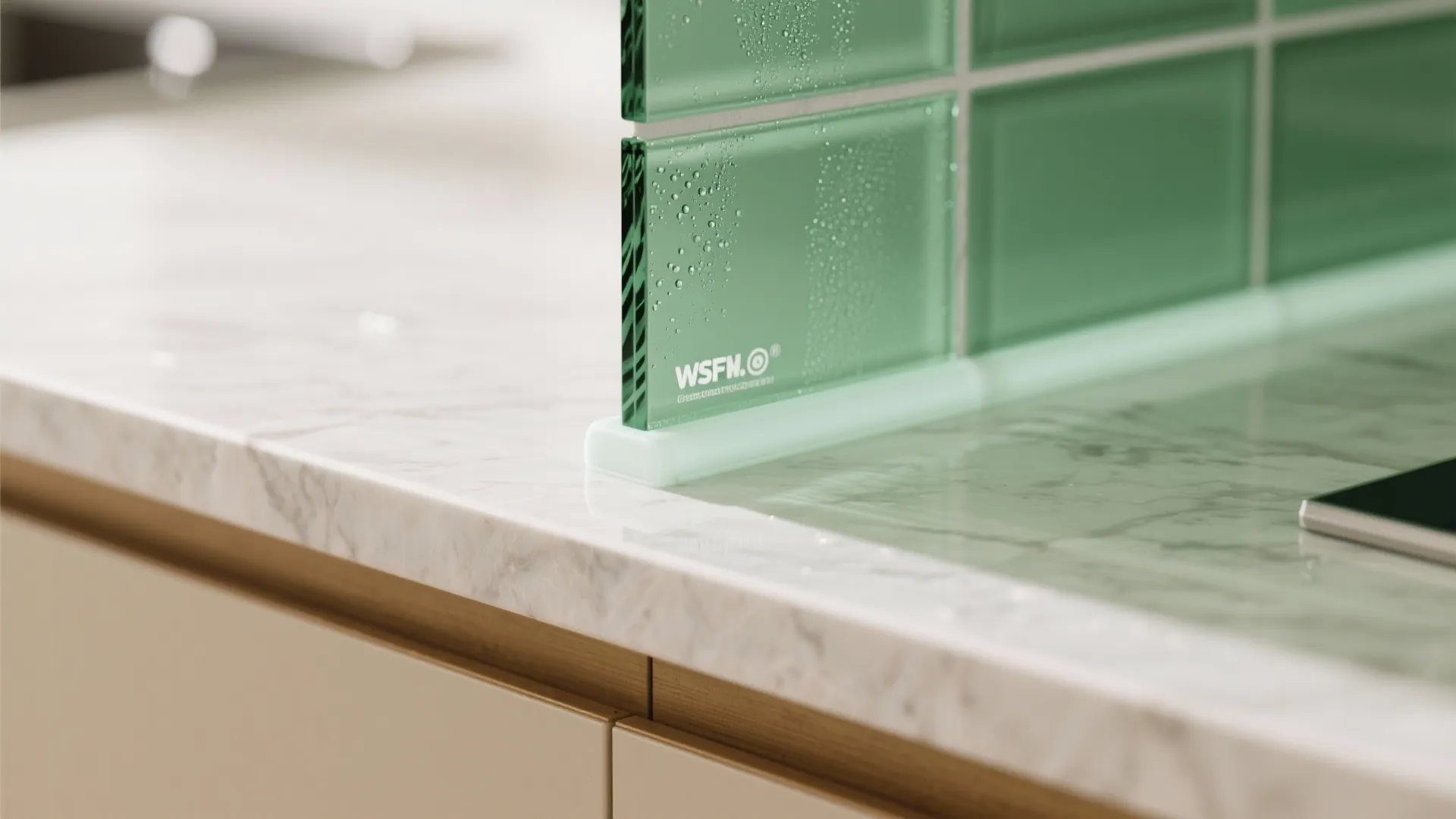 The airy impact of a glass backsplash