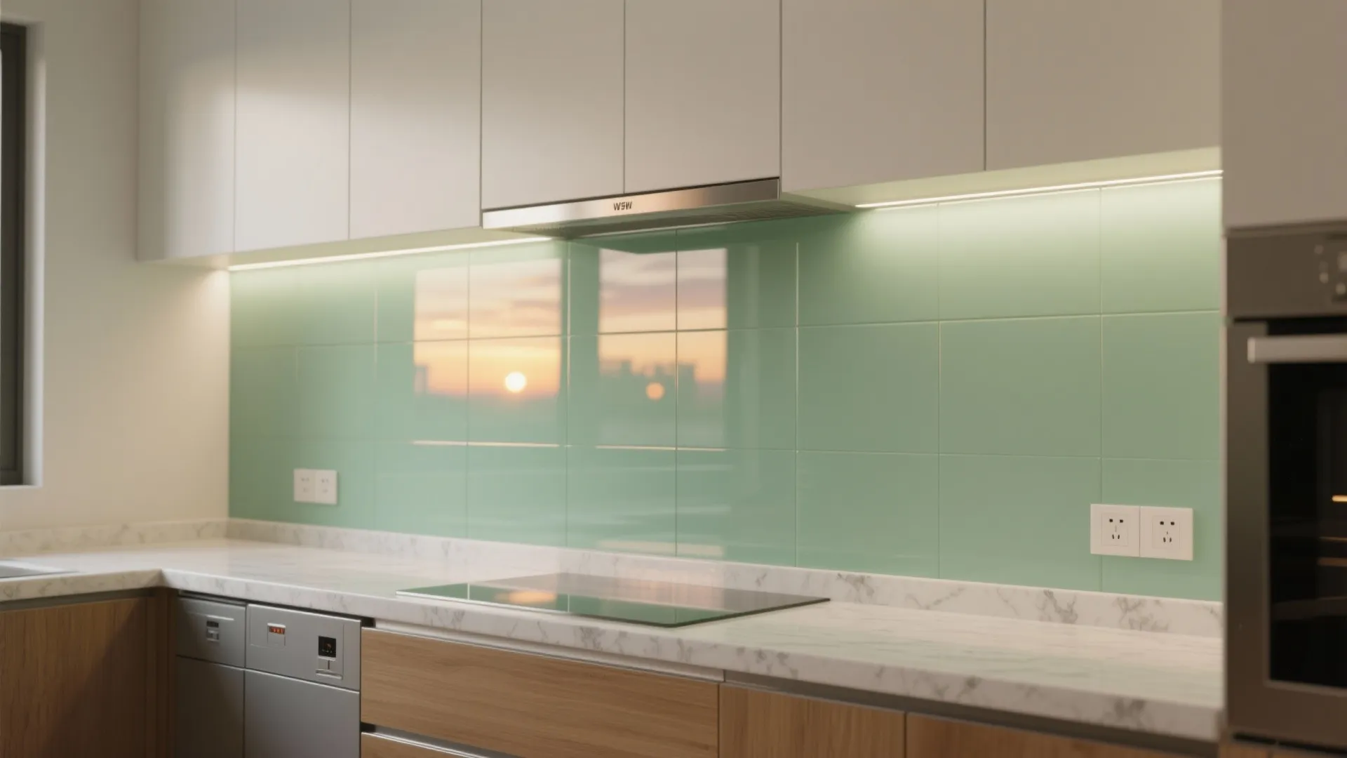 The airy feel of a glass backsplash