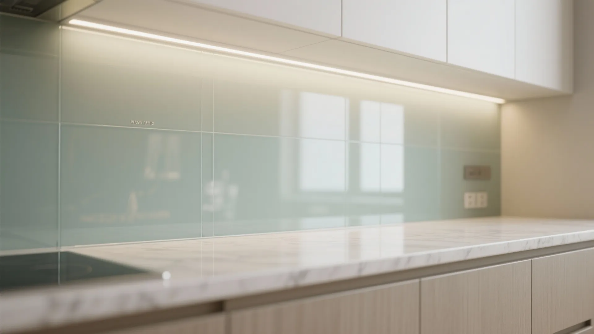 The airy feel of a glass backsplash