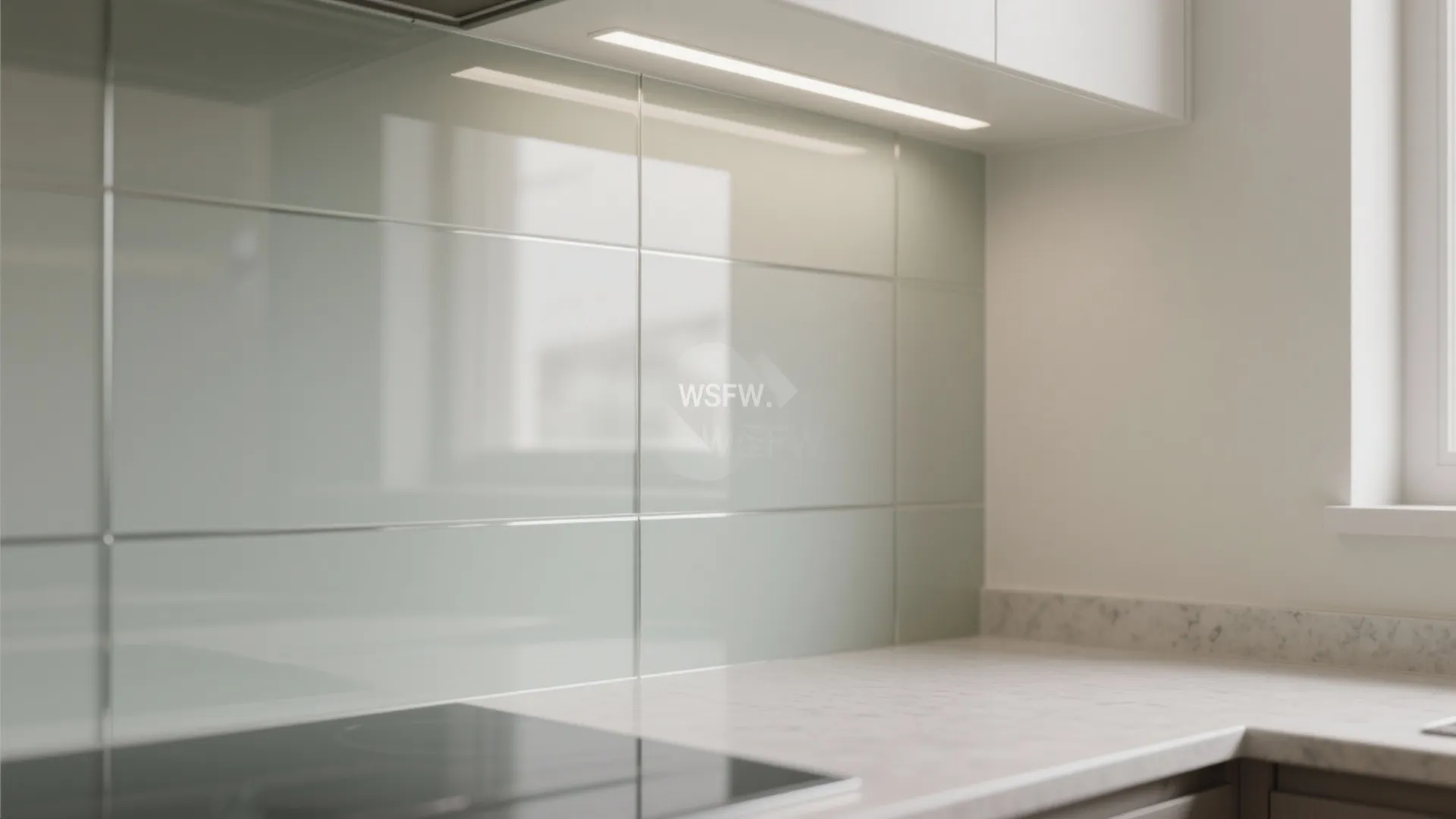 Glass Backsplash and Light-Reflecting Surfaces