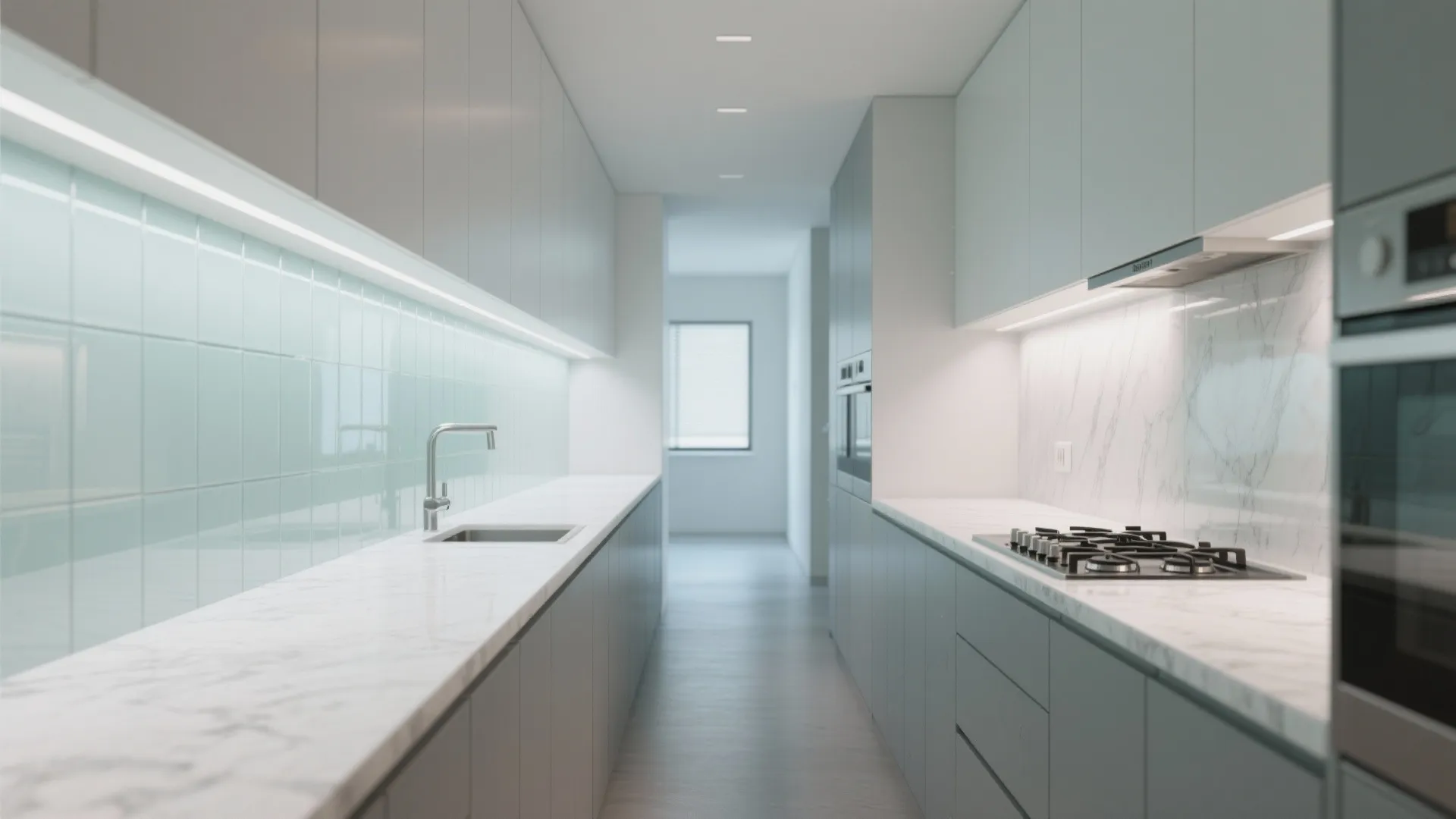 The airy feel of a glass backsplash
