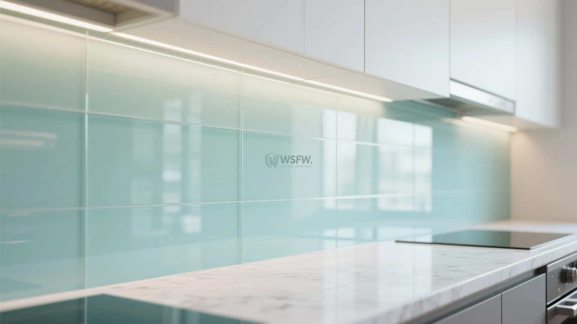 Glass Backsplash for Light and Easy Cleaning