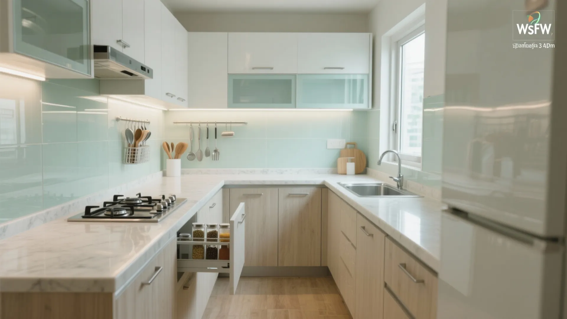 Light, Airy Kitchens with Glass Backsplashes