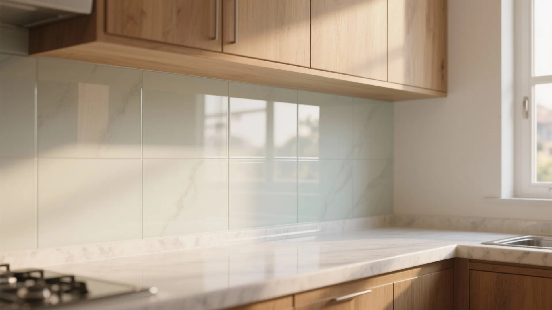 The airy feeling of a glass backsplash