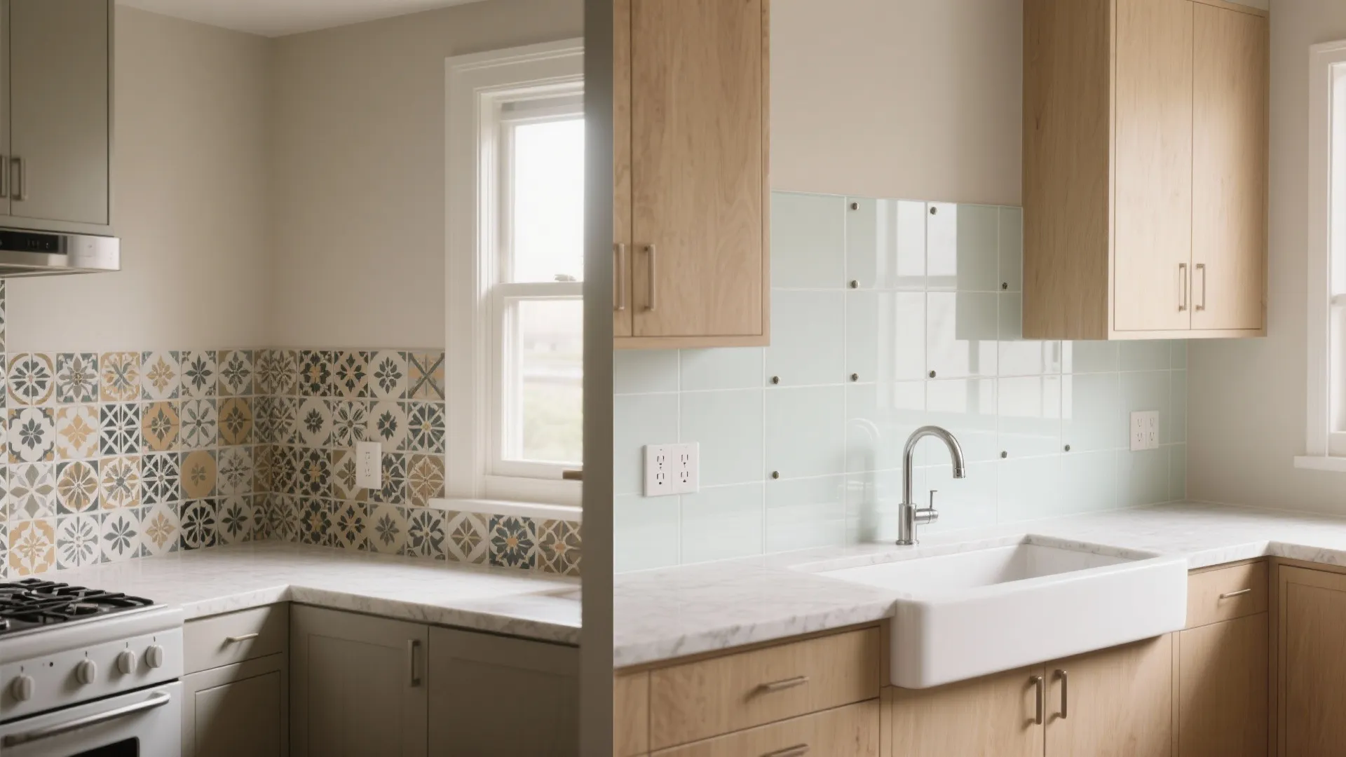 Glass backsplash and reflective finishes for brighter rooms