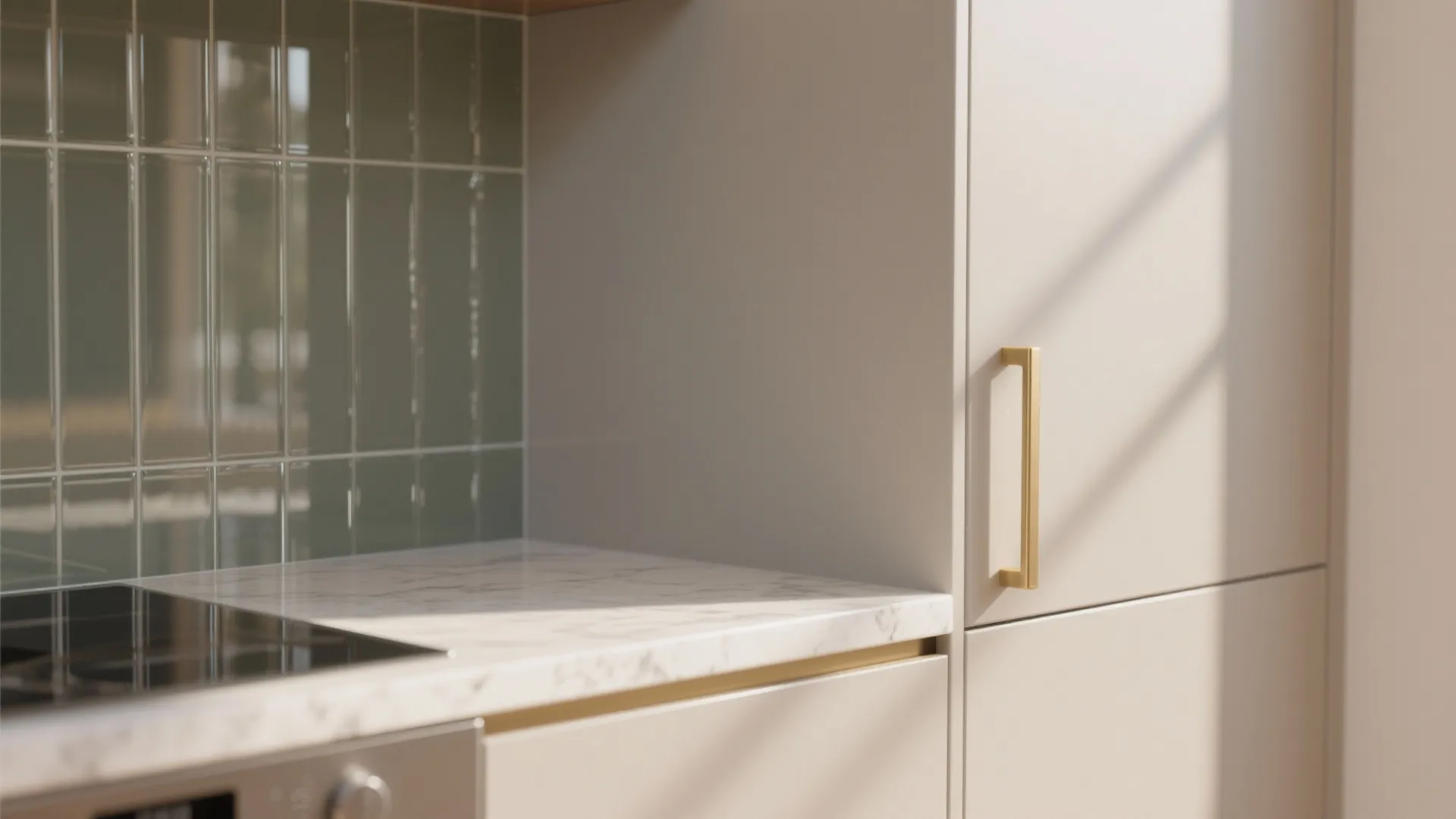 Glass Backsplash And Pale Palette Magic