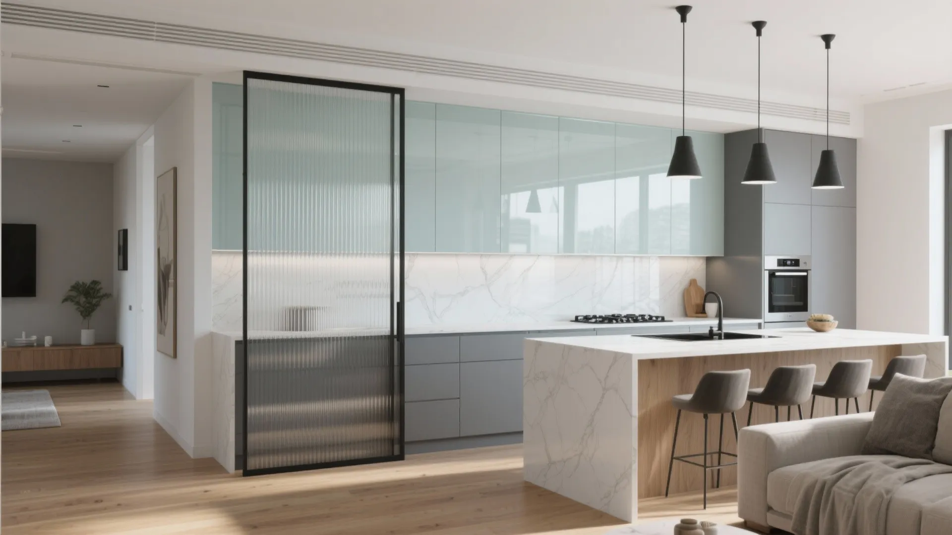 Glass and reflective touches to borrow light