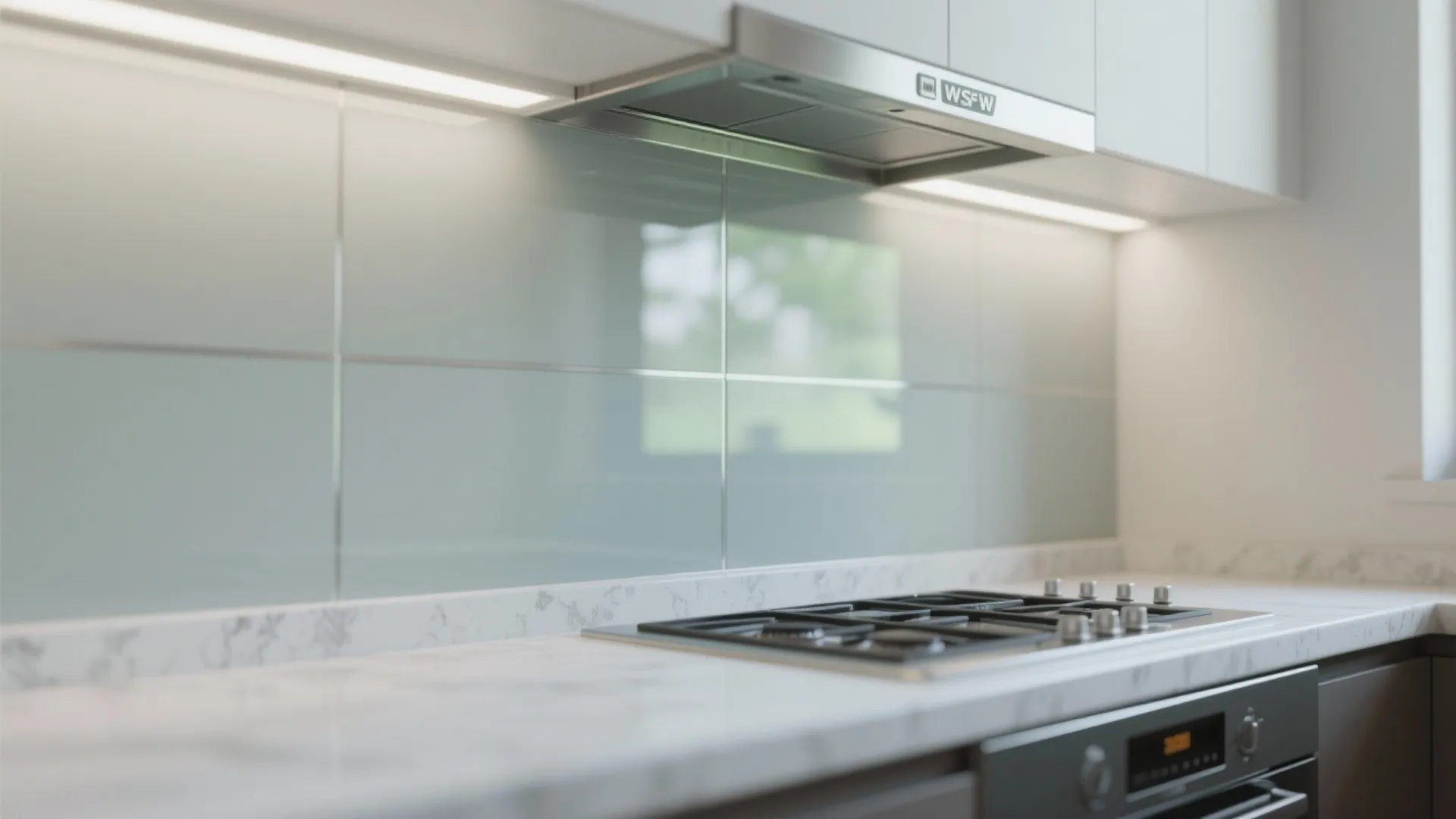 A Glass Backsplash for Airy Brightness