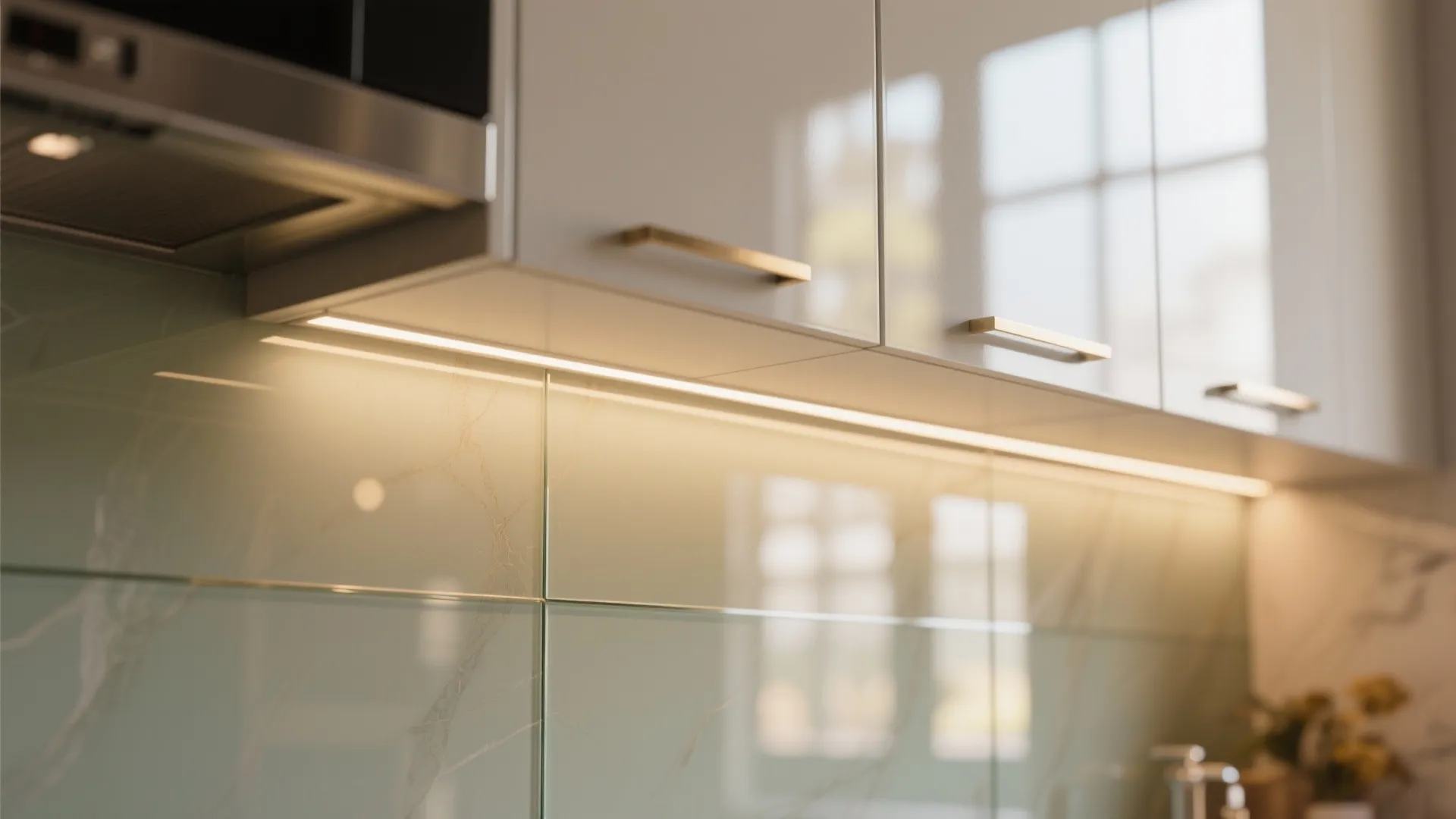 Glass Backsplash Clarity and Light Layering