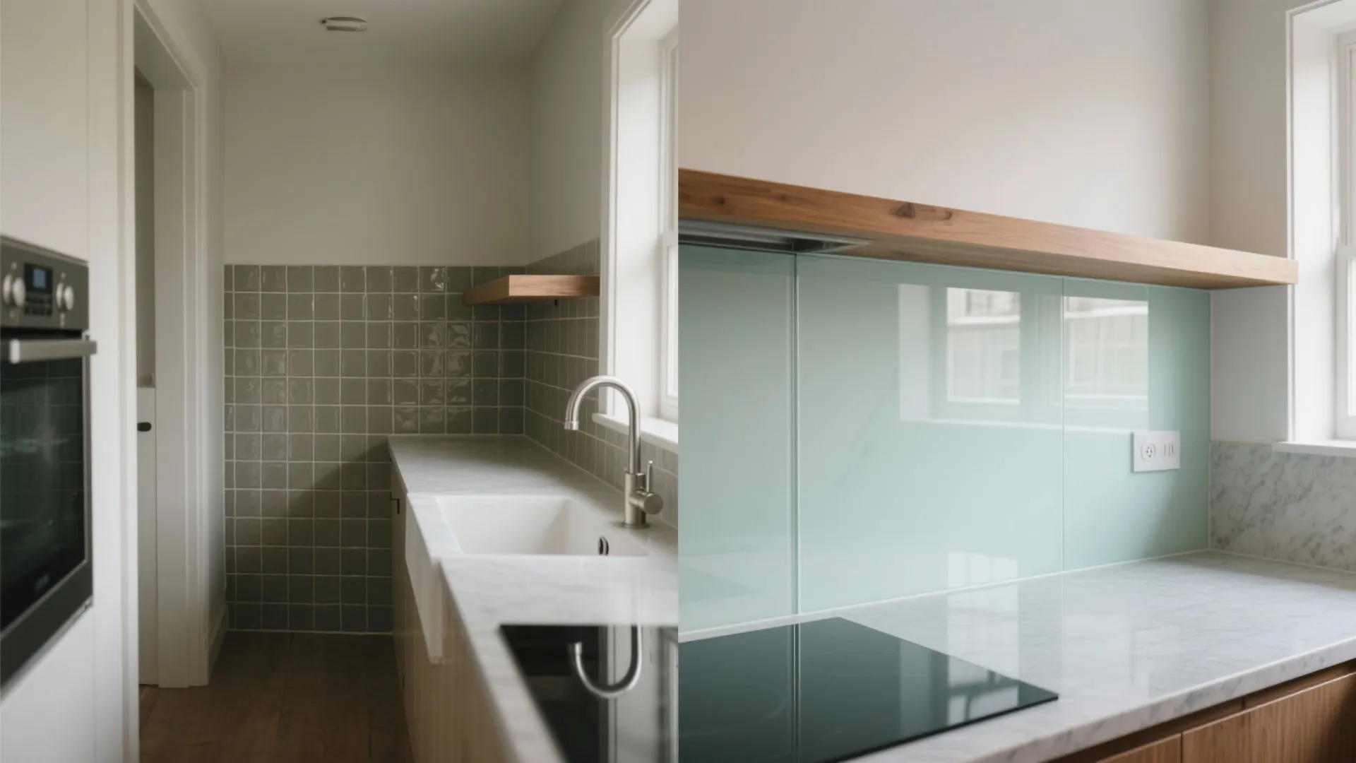 The clear charm of a glass backsplash