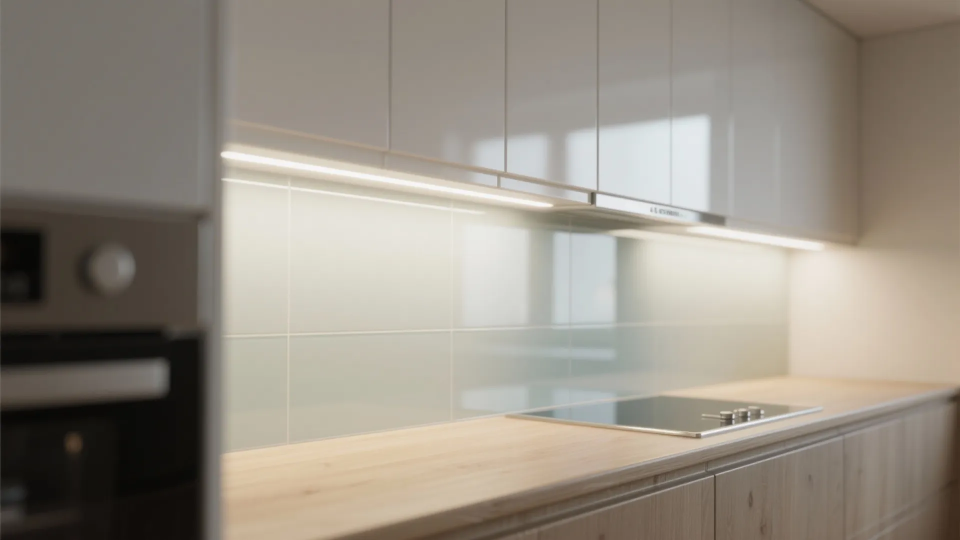 Glass Backsplash and Light-Reflective Surfaces