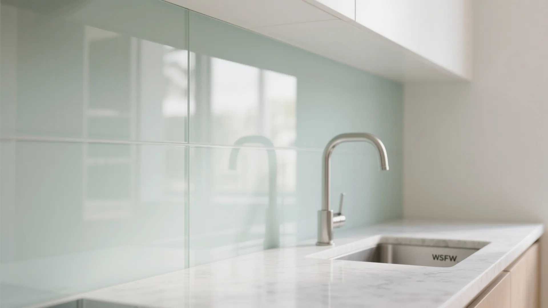 Glass Backsplash And Reflective Surfaces For Airiness