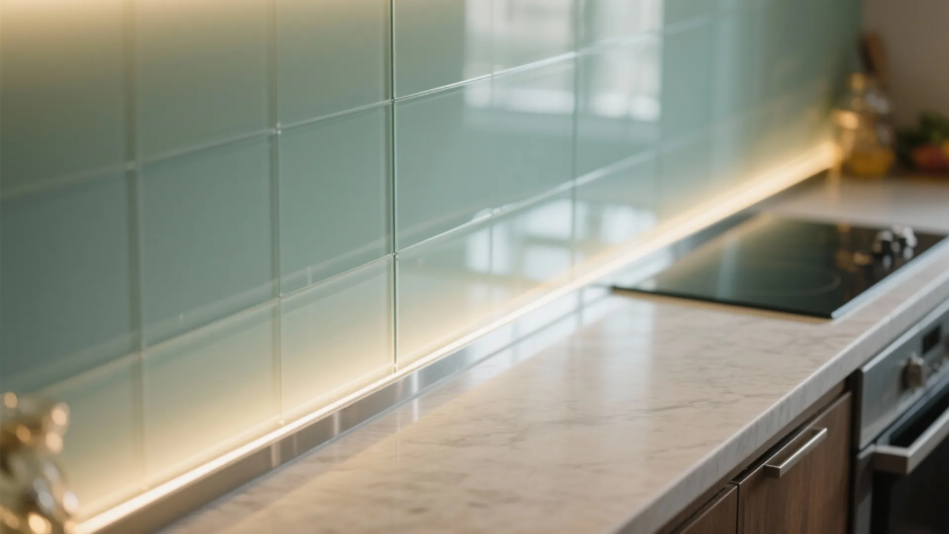 The Airy Clarity Of A Glass Backsplash