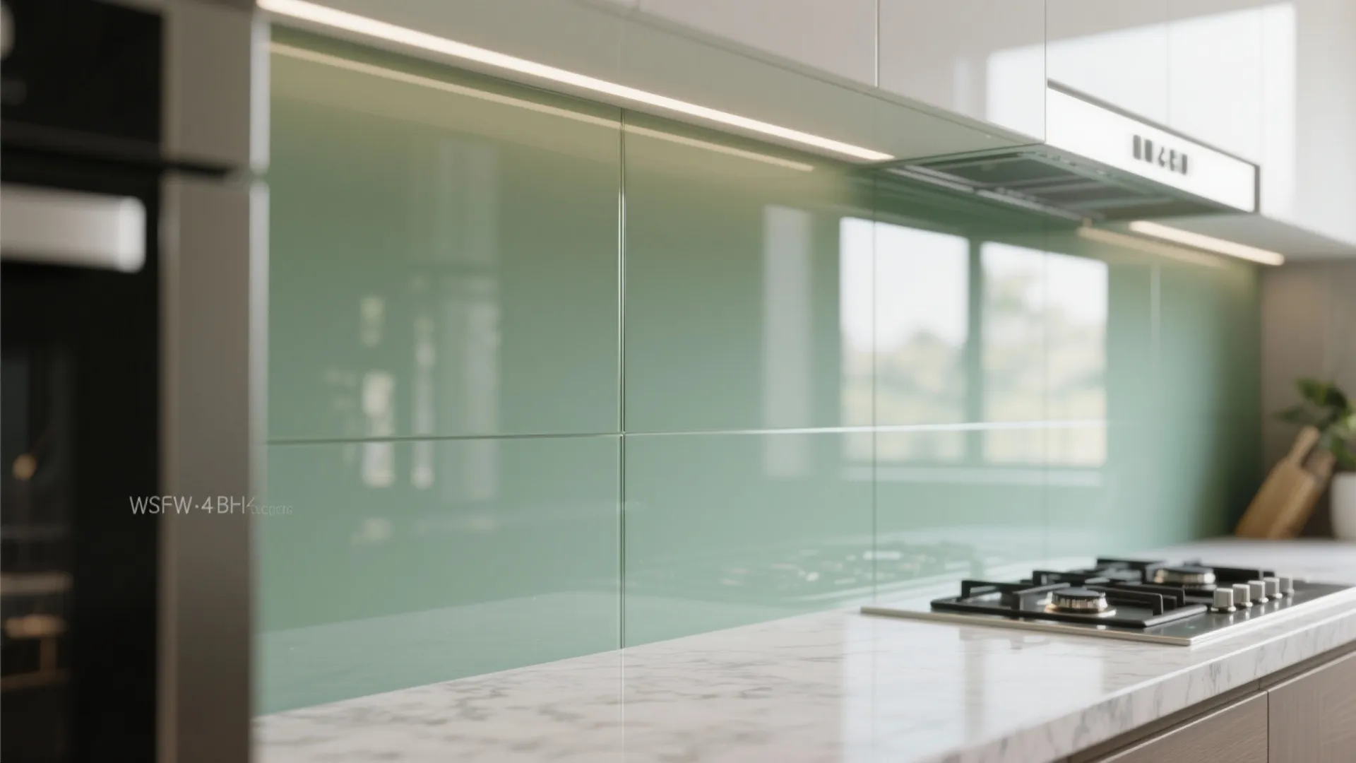 Glass Backsplash That Opens Up the Cooking Zone